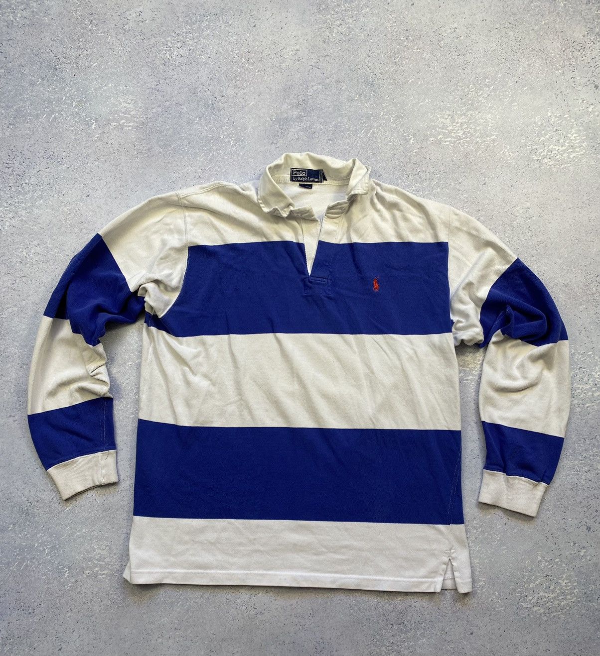 Polo Ralph Lauren × Ralph Lauren × Vintage Vintage Polo Ralph Lauren Men’s Blue Rugby Sweatshirt Size US XL / EU 56 / 4 - 1 Thumbnail