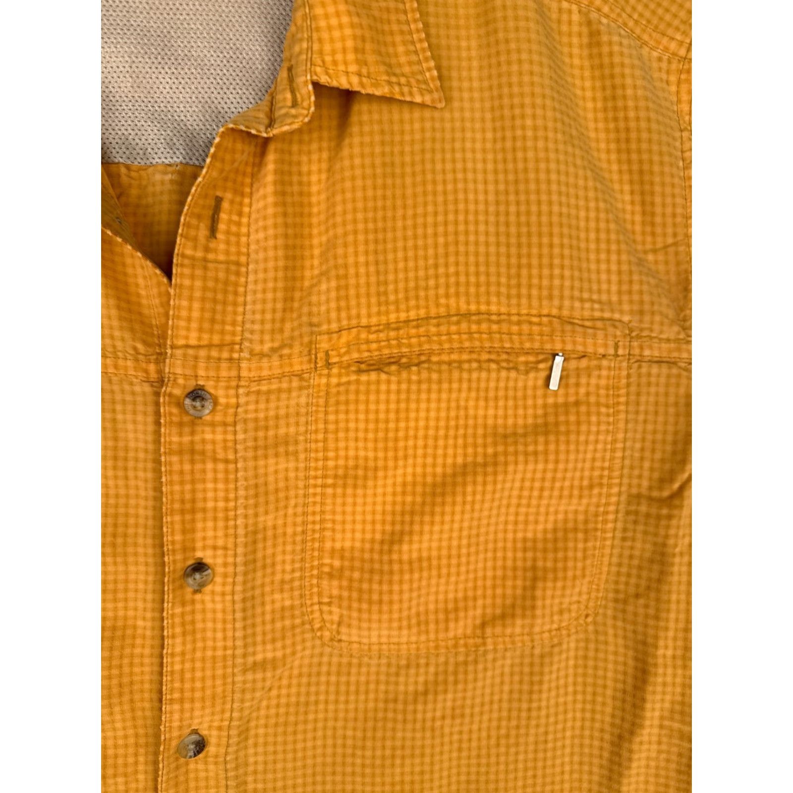 The North Face The North Face Shirt Men Large Yellow Plaid Button-Up Short Sleeve Casual Vented Modal Blend 40 in Chest Pocket Outdoor Western Fish Men Size US L / EU 52-54 / 3 - 6 Thumbnail