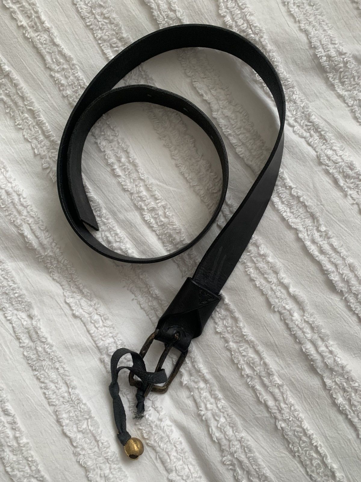 P.R. Patterson Hand cast bronze horse leather belt Size 34 - 1 Thumbnail