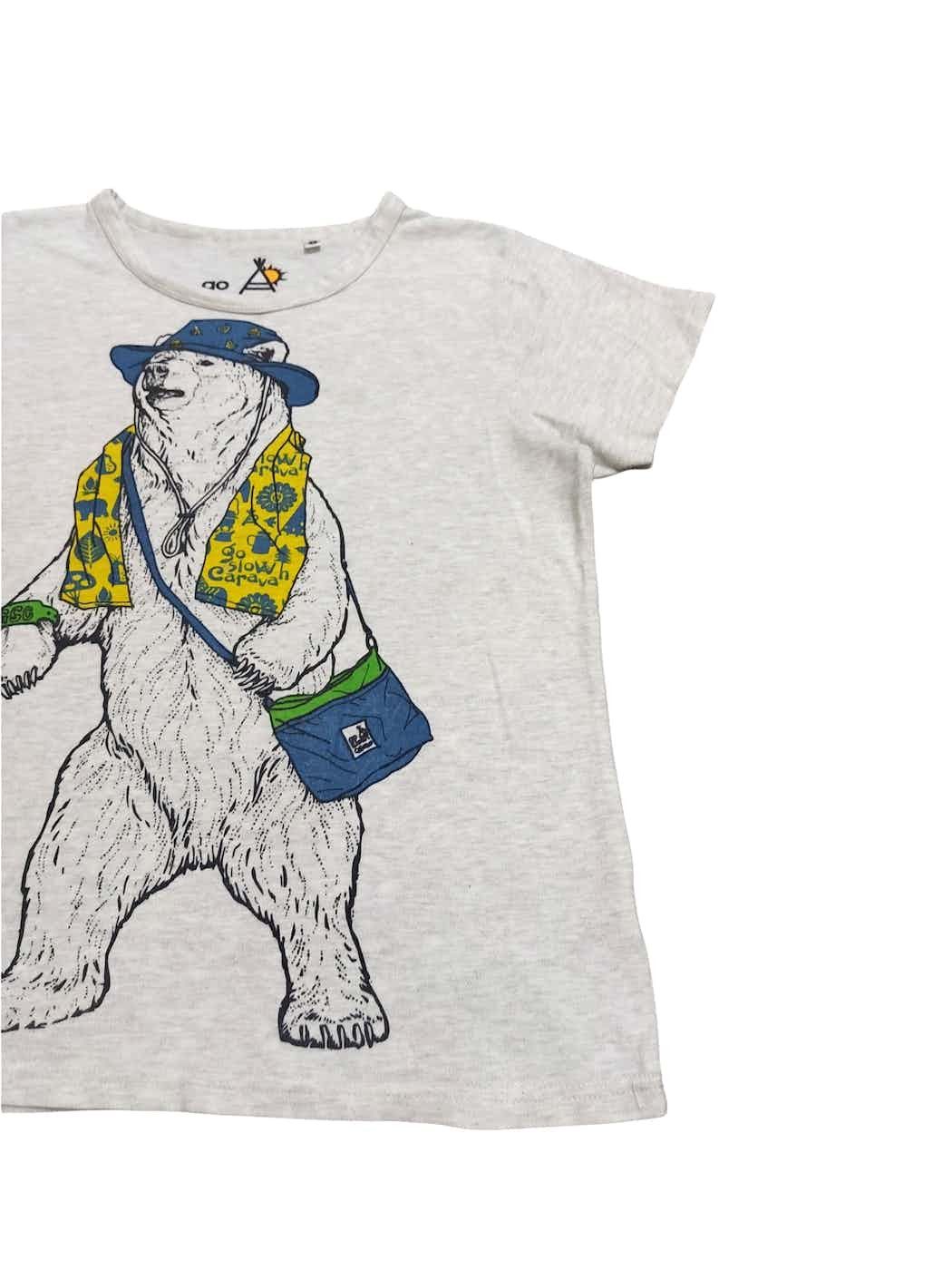 Japanese Brand × go slow caravan Rare! Go Slow Caravan Beachgoers Bear Graphic Tee Size US S / EU 44-46 / 1 - 2 Thumbnail
