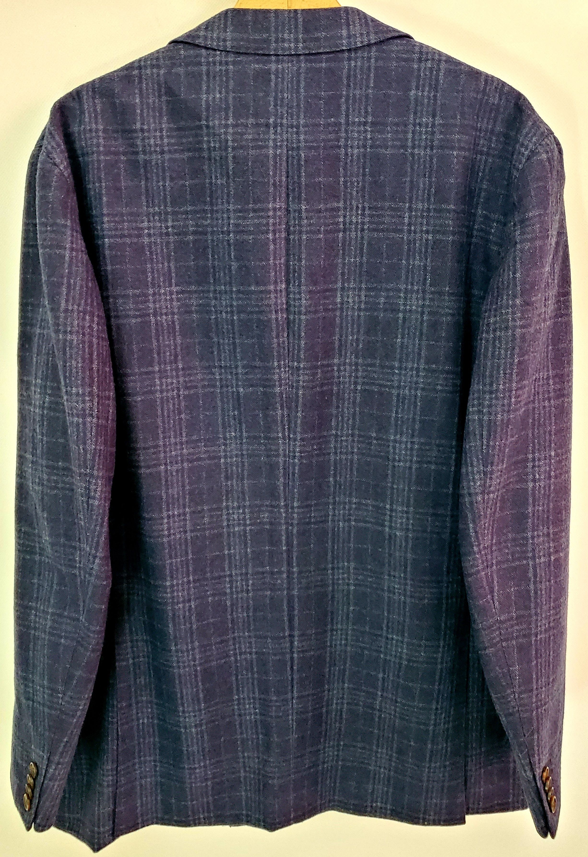 Suitsupply SUITSUPPLY x E. THOMAS Wool & Cashmere Checked Havana Blazer Size 48L - 6 Thumbnail