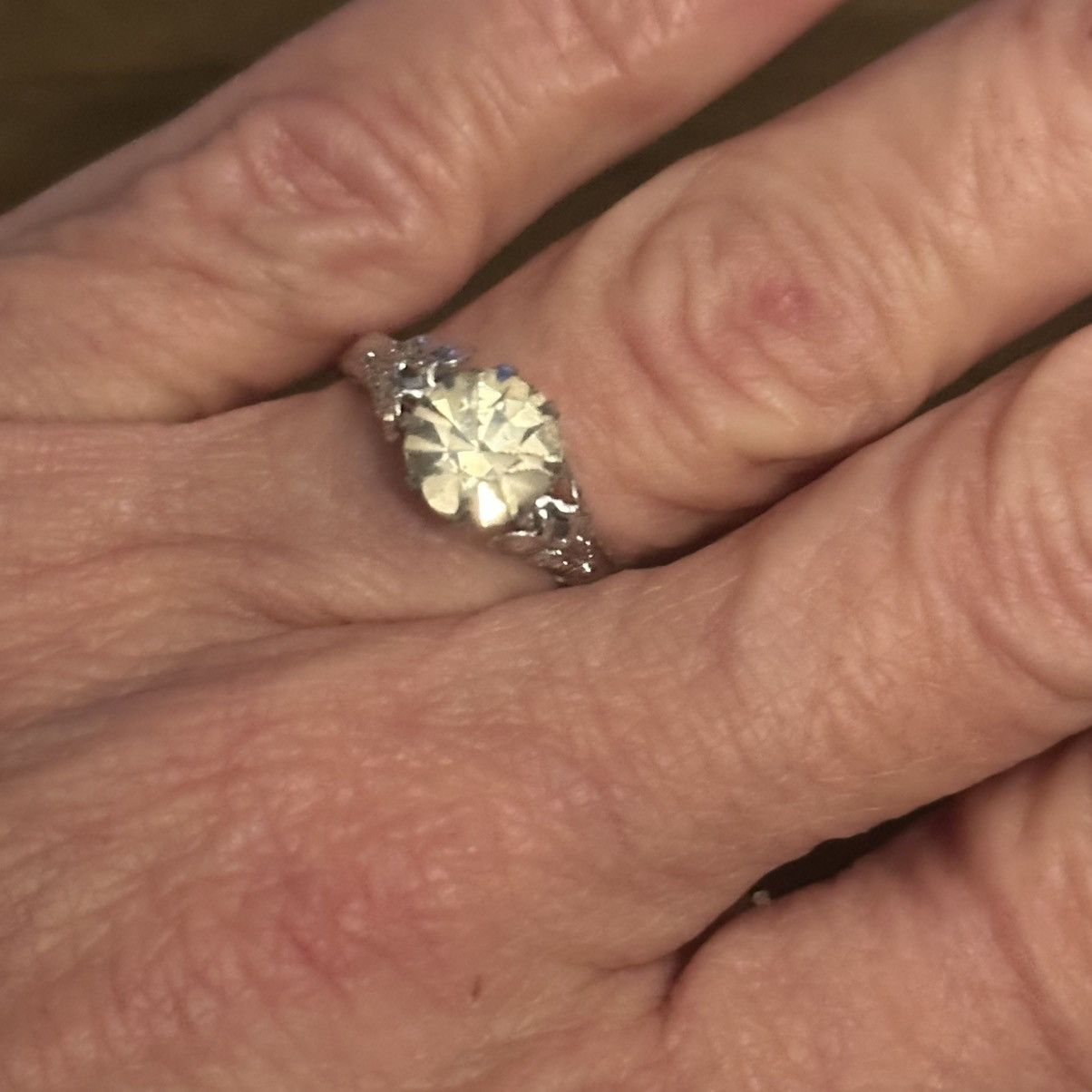 Vintage Vintage silver tone solitaire rhinestone ring Size ONE SIZE - 3 Thumbnail