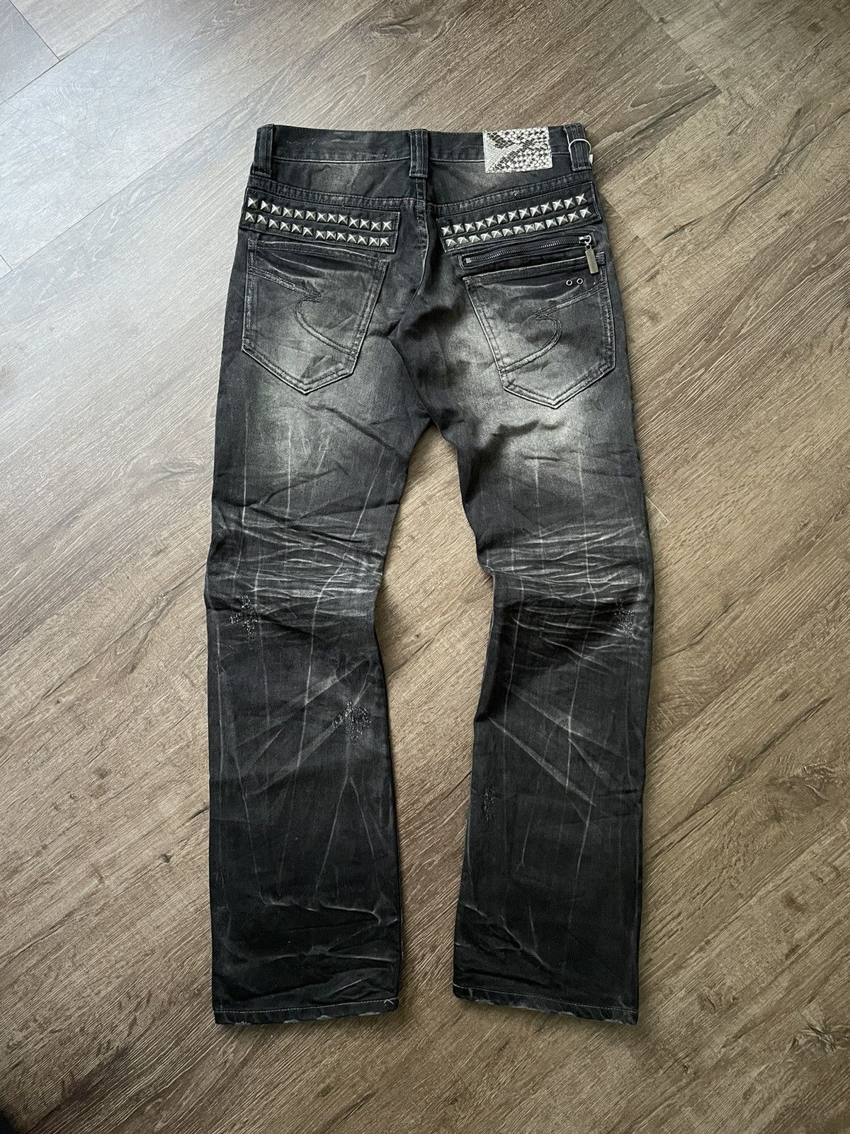 If Six Was Nine Semantic Design Punk Spiked Denim Size US 31 - 12 Thumbnail