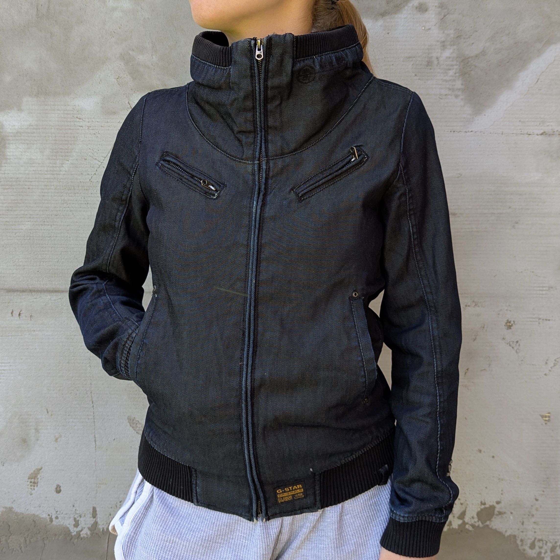G-Star × Vintage G-Star RAW Dawn Denim Jacket Womens Dark Blue FullZip Jacket Size XS / US 0-2 / IT 36-38 - 1 Thumbnail