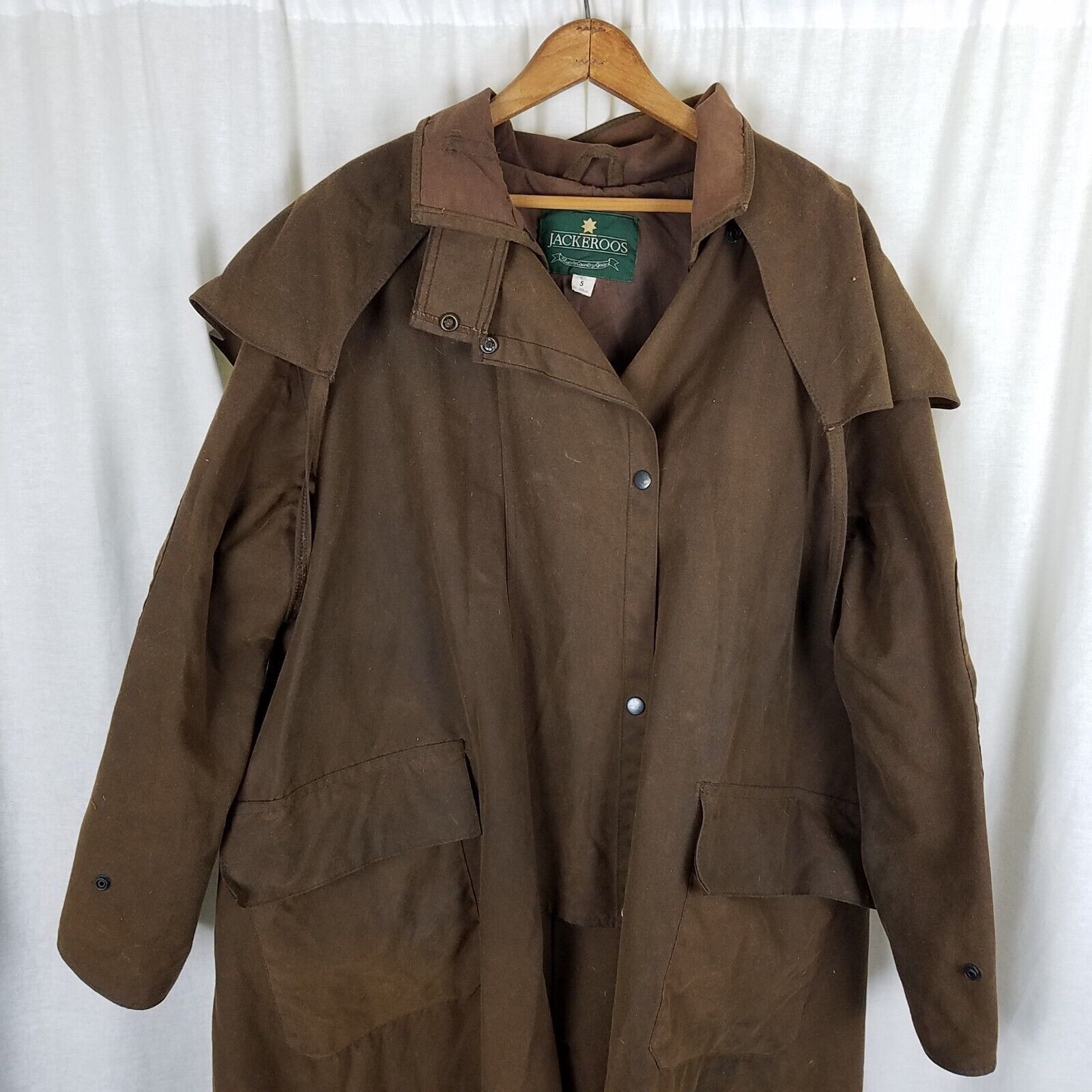 Vintage Jackeroos Oiled Canvas Waxed Stockman Drovers Trench Coat 5 Size US L / EU 52-54 / 3 - 2 Thumbnail