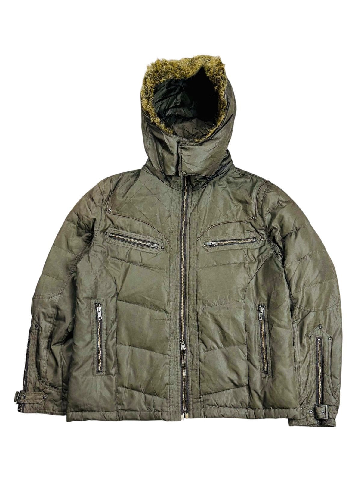 Shellac 2000s Schlussel - Fur Hoodie Biker Jacket Size US M / EU 48-50 / 2 - 3 Thumbnail