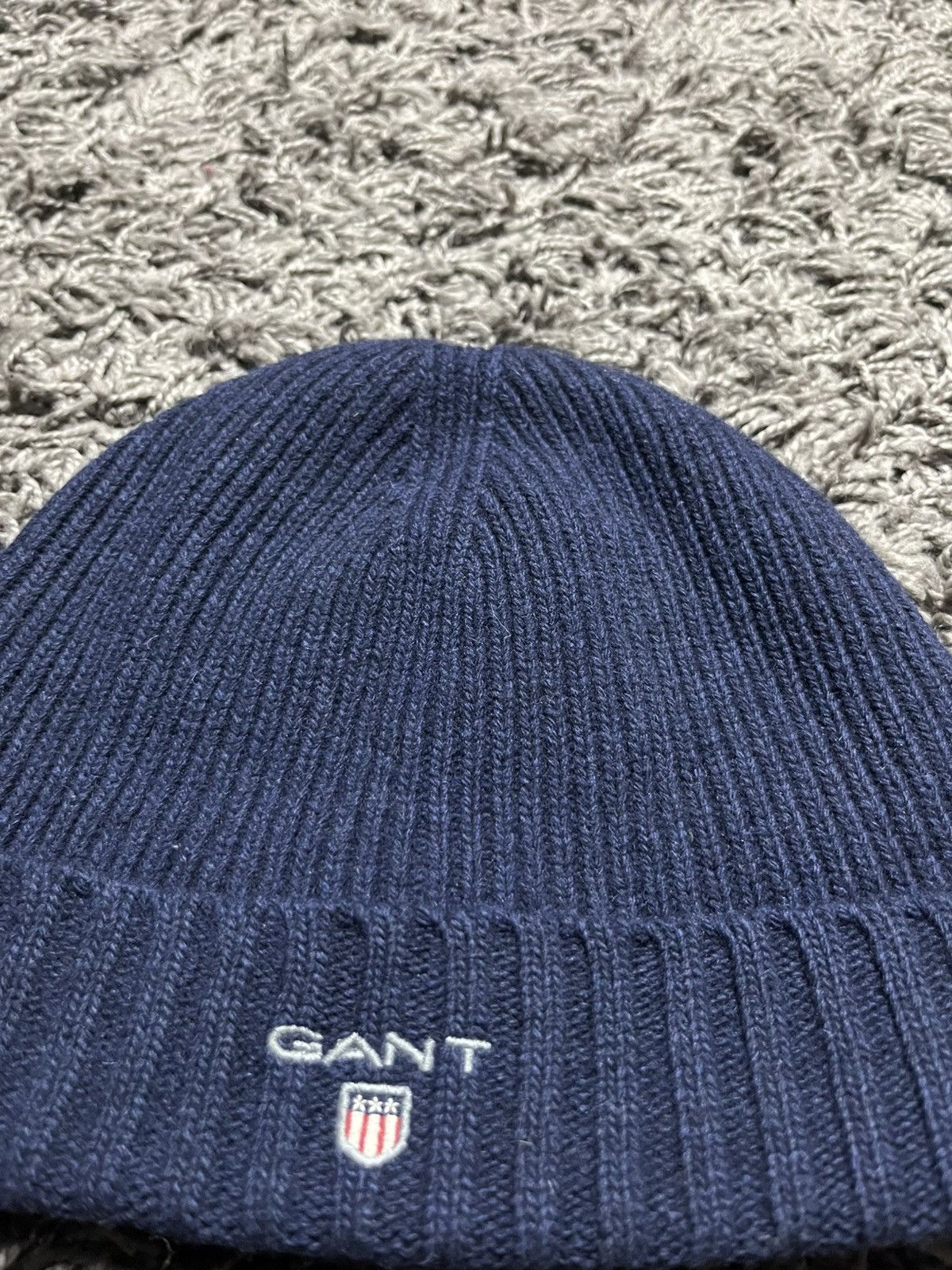 Gant GANT Embroidered Shield Beanie - Dark Blue Wool 80% Size ONE SIZE - 3 Thumbnail