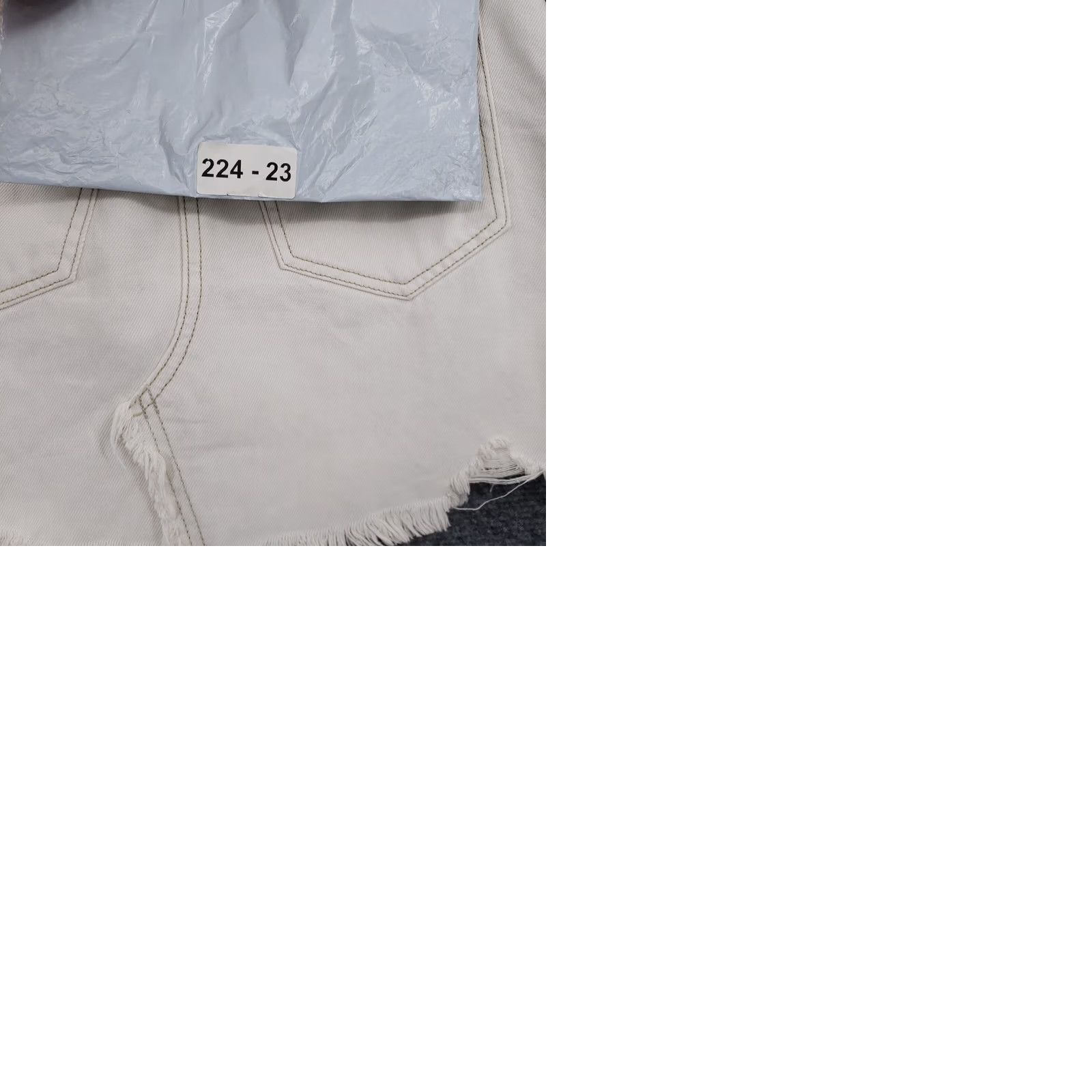 Vintage We The Free Skirt Womens 24 White Button Fly Cut Off Mini Short Denim Skirt Size 42" / US 20 - 9 Thumbnail