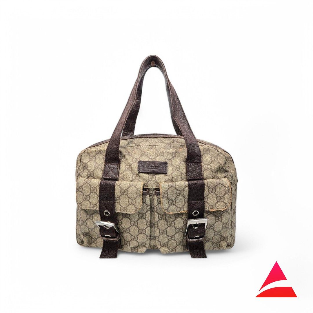 Gucci Gucci - Supreme Handbag Shoulder Bag Beige Brown Leather Size ONE SIZE - 1 Thumbnail