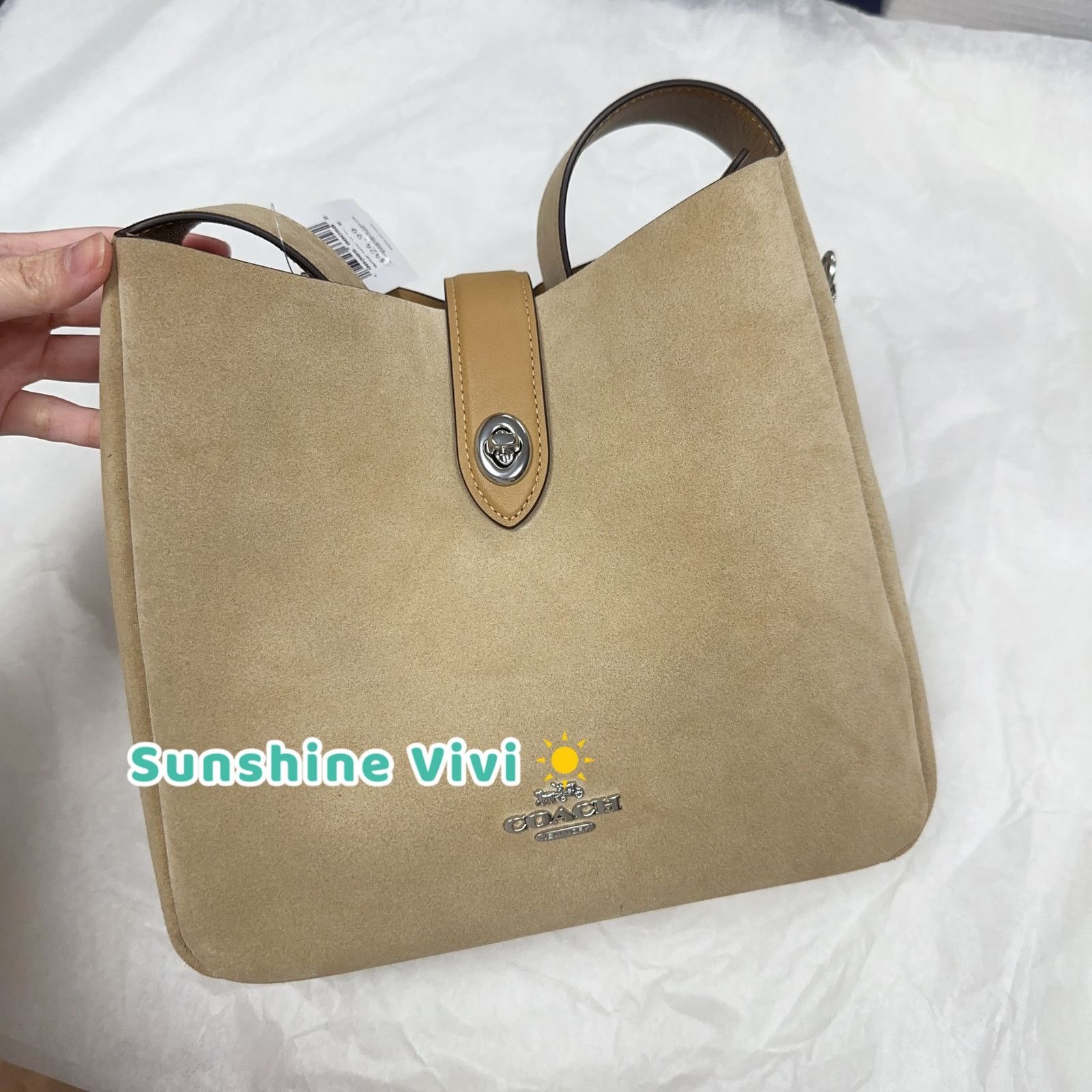 Coach NWT Coach Hadley Convertible Crossbody Bag Suede CW004 Size ONE SIZE - 1 Thumbnail