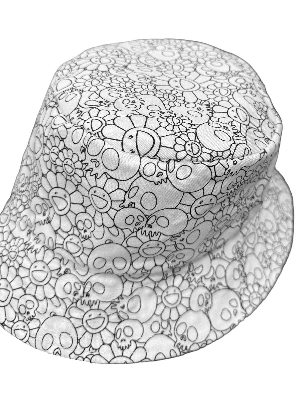 Complex Reversible Print Flower Skull Kaikai Murakami Bucket Hat Size ONE SIZE - 2 Thumbnail