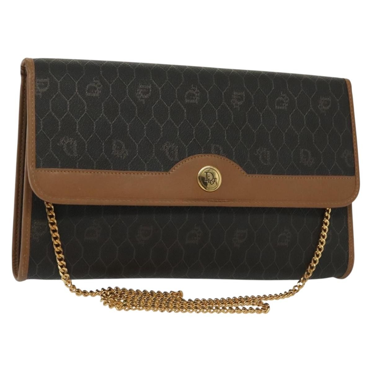 Dior DIOR Honeycomb Canvas Chain Shoulder Bag Pvc Black Gold Size ONE SIZE - 1 Thumbnail