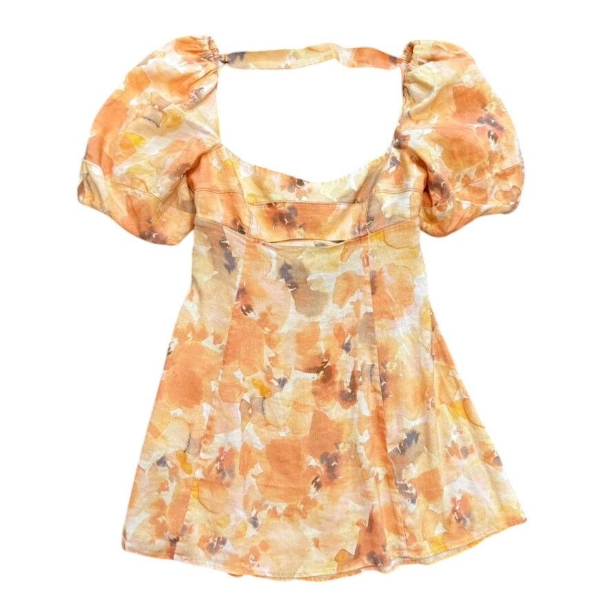 Significant Other Significant Other Lois Floral Mini Dress Orange, Size US 10 Size L / US 10 / IT 46 - 4 Thumbnail