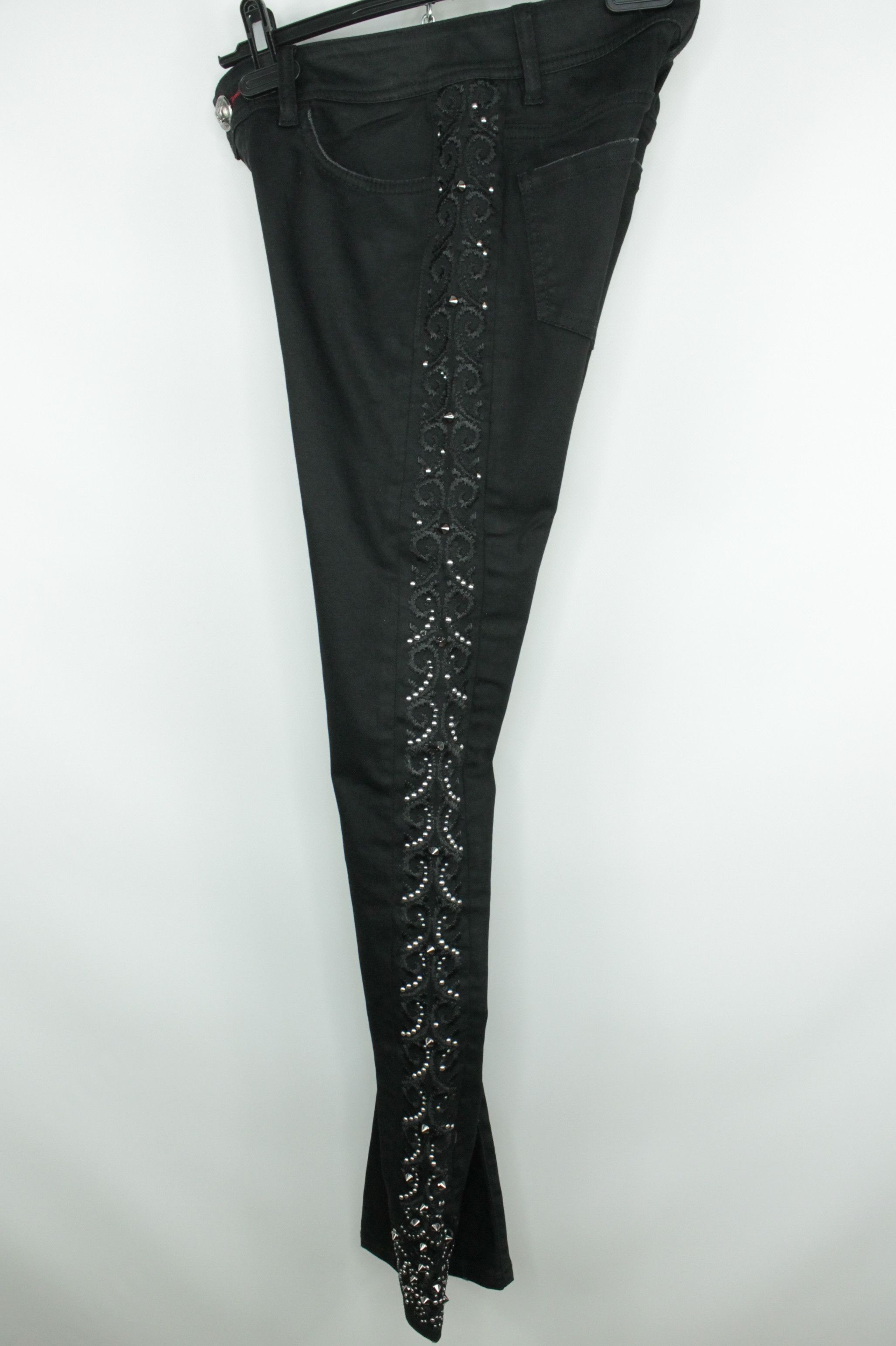 Designer × Philipp Plein Philipp Plein Strawberry Cheesecake Black Denim Women Jeans Size 26" / US 2 / IT 38 - 11 Thumbnail