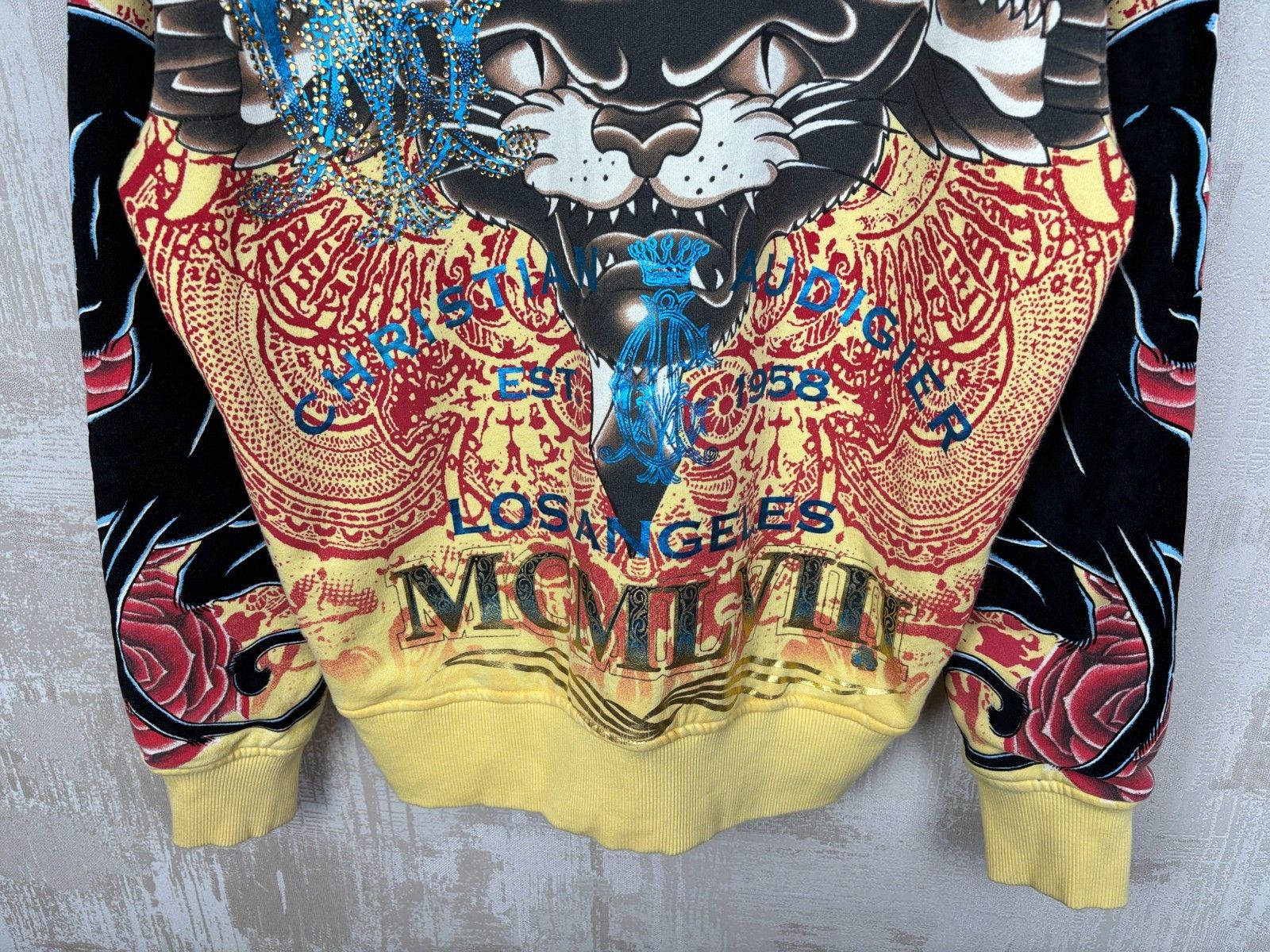 Christian Audigier Vintage Christian Audigier Over Print Zip Hoodie Ed Hardy Size US S / EU 44-46 / 1 - 20 Thumbnail