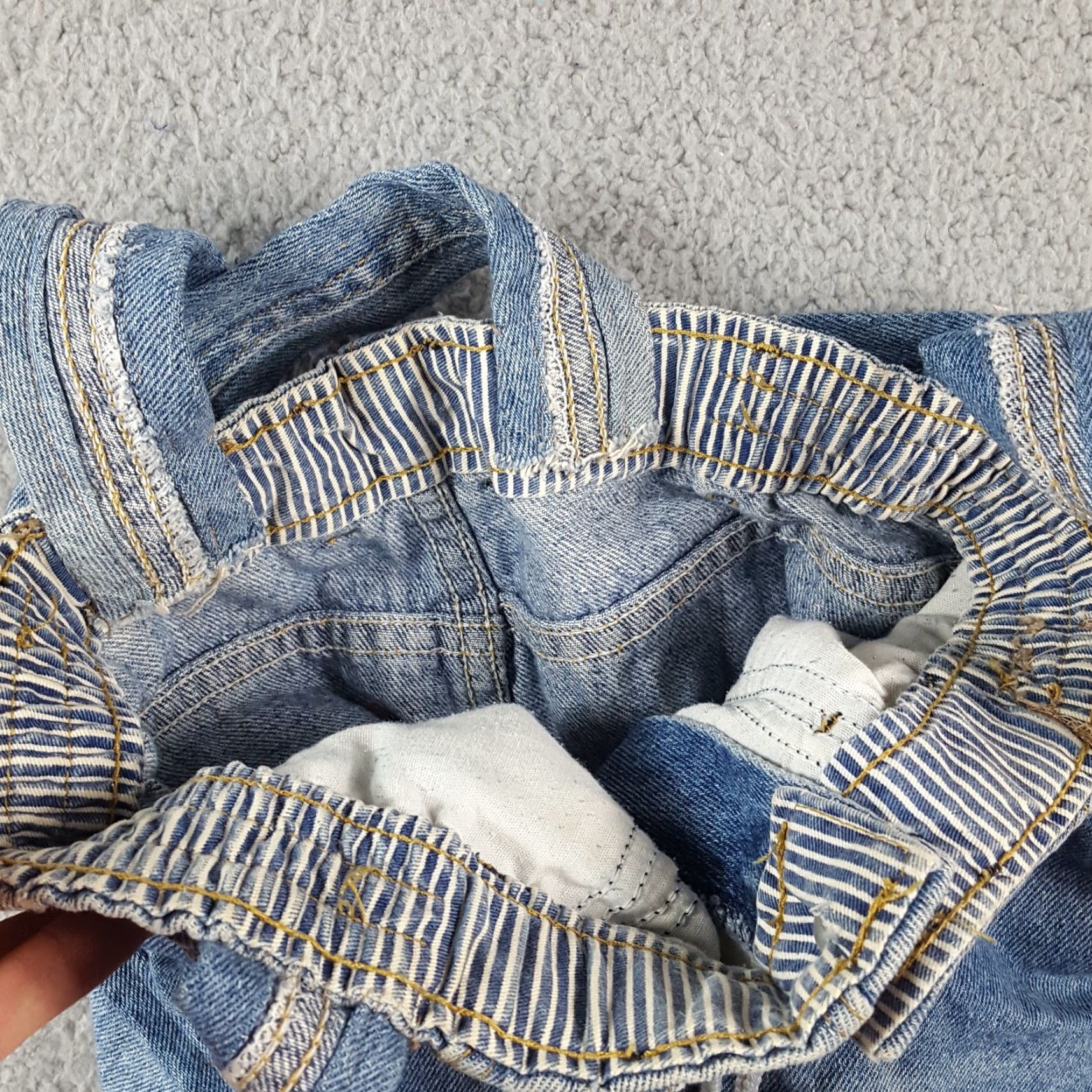 Lee VINTAGE Lee Jeans Denim Overall Shoulder Bag Medium Blue Pockets 90s 80s Biker Womens Size 32" / US 10 / IT 46 - 5 Thumbnail