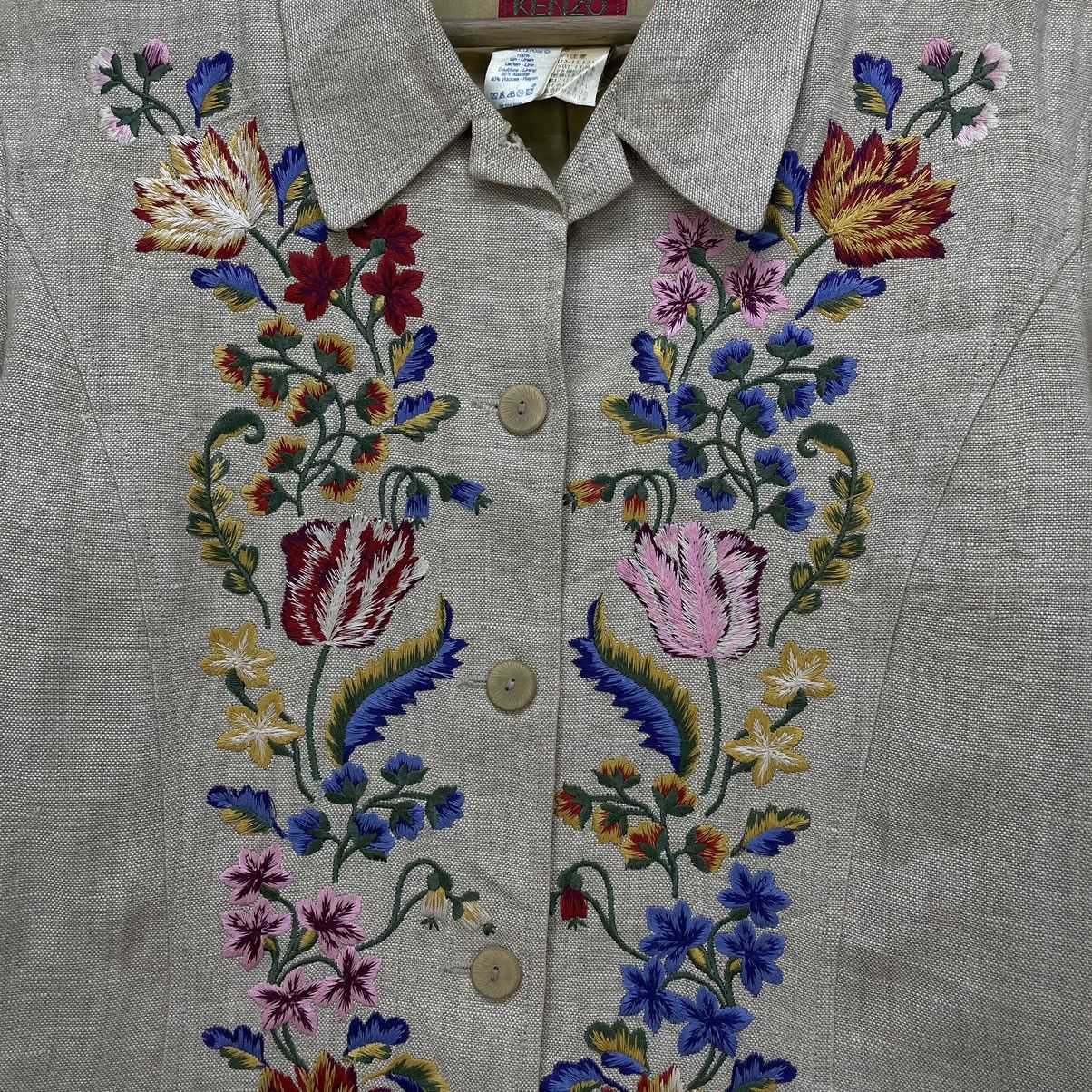 Kenzo 🔥Vintage 90s Kenzo Embroidered Floral Jacket Size M / US 6-8 / IT 42-44 - 6 Thumbnail