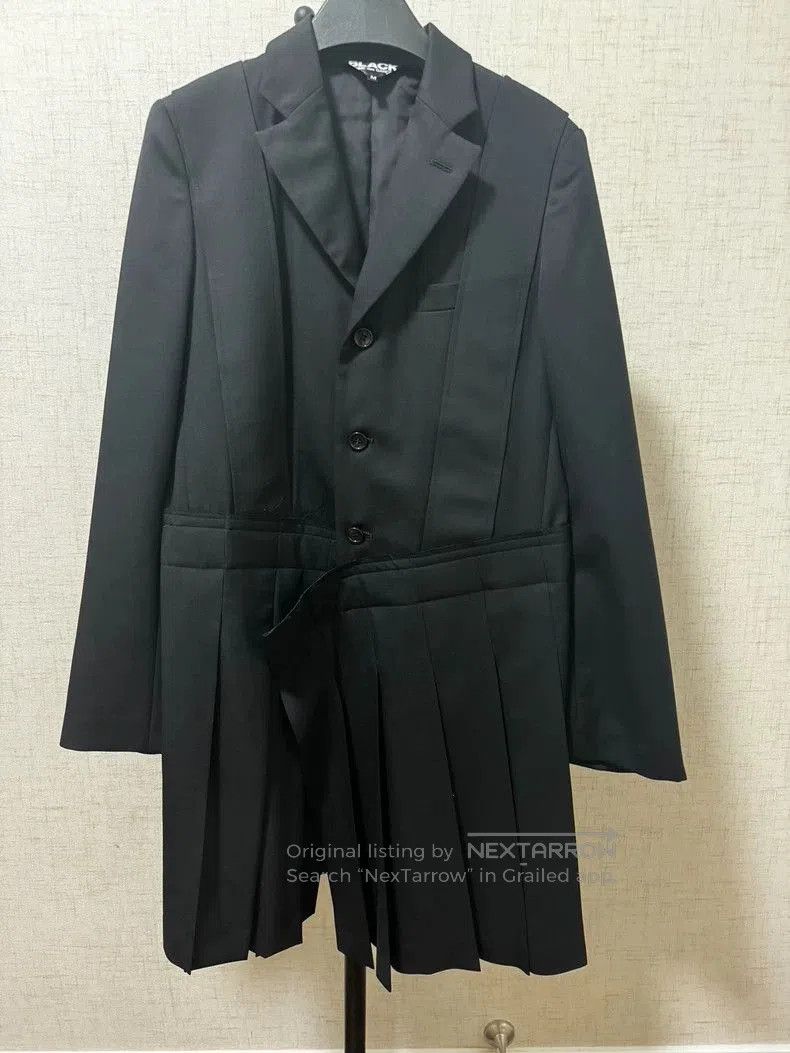 Comme des Garcons CDG Black Pleated Hem Blazer Coat. Size US M / EU 48-50 / 2 - 1 Thumbnail