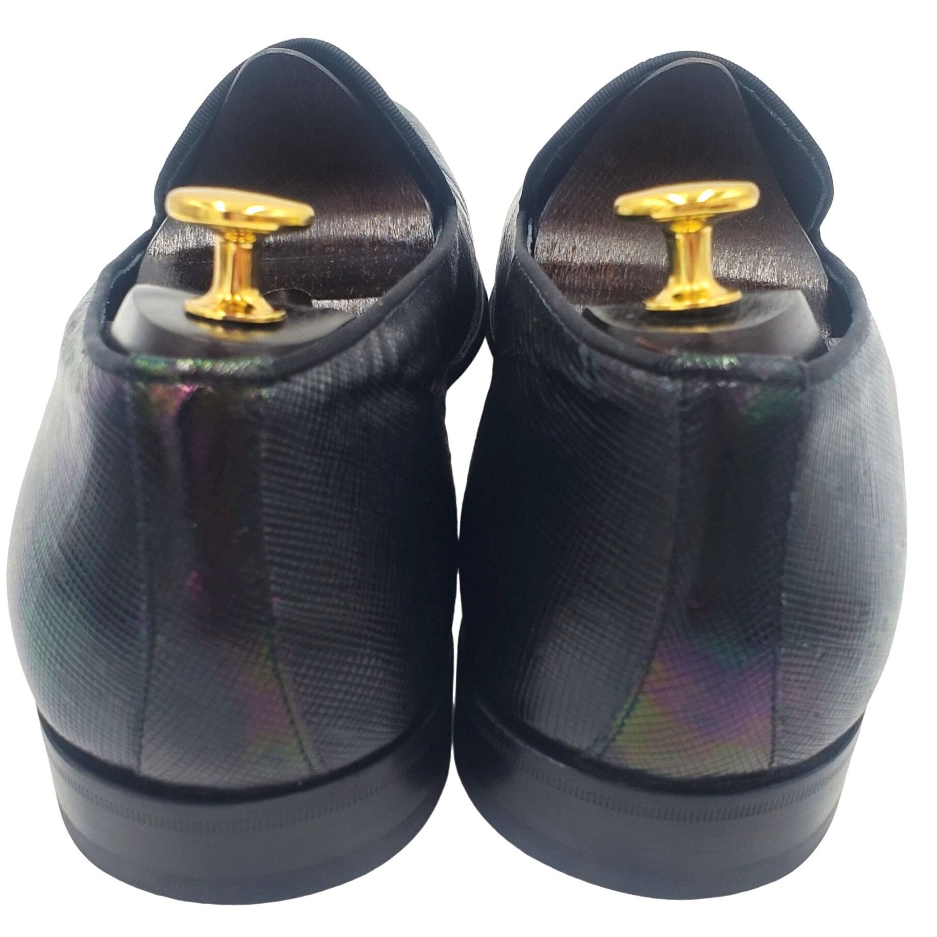 Mezlan Mezlan Cole ll Men's size 14 Black Iridescent Leather loafer Size US 14 / EU 47 - 4 Thumbnail
