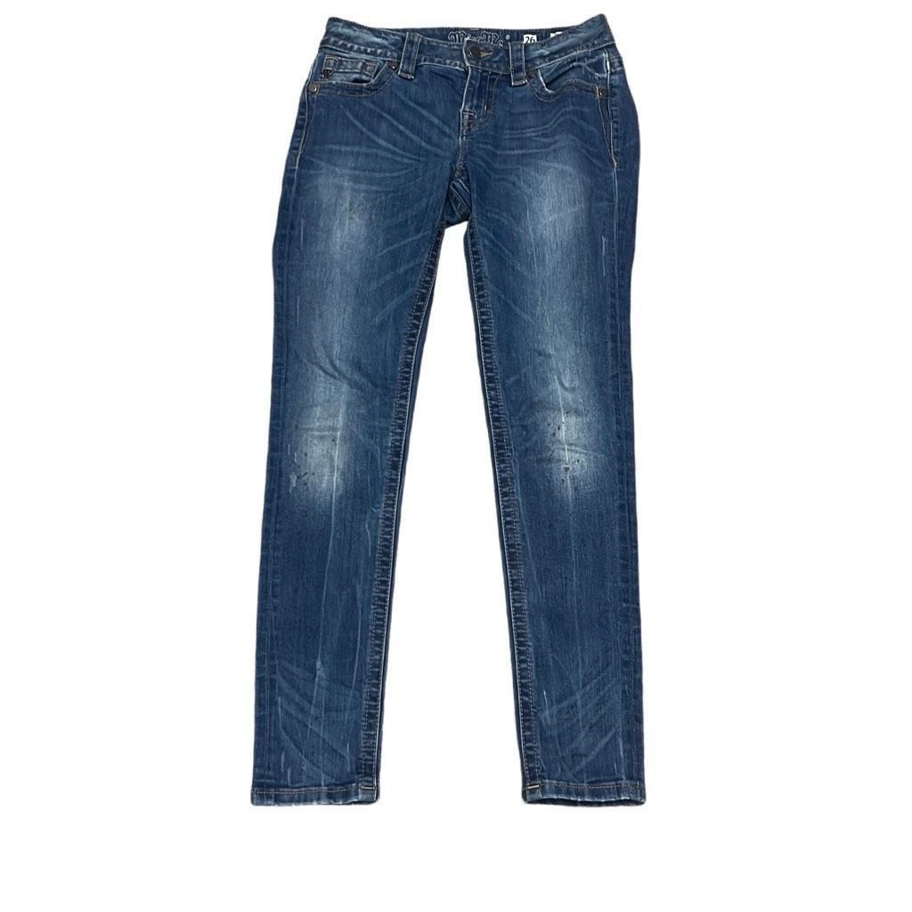 Other Miss Me Womens Size 26 Skinny Mid Rise Denim Jeans Blue Pock Size 27" / US 4 / IT 40 - 1 Thumbnail