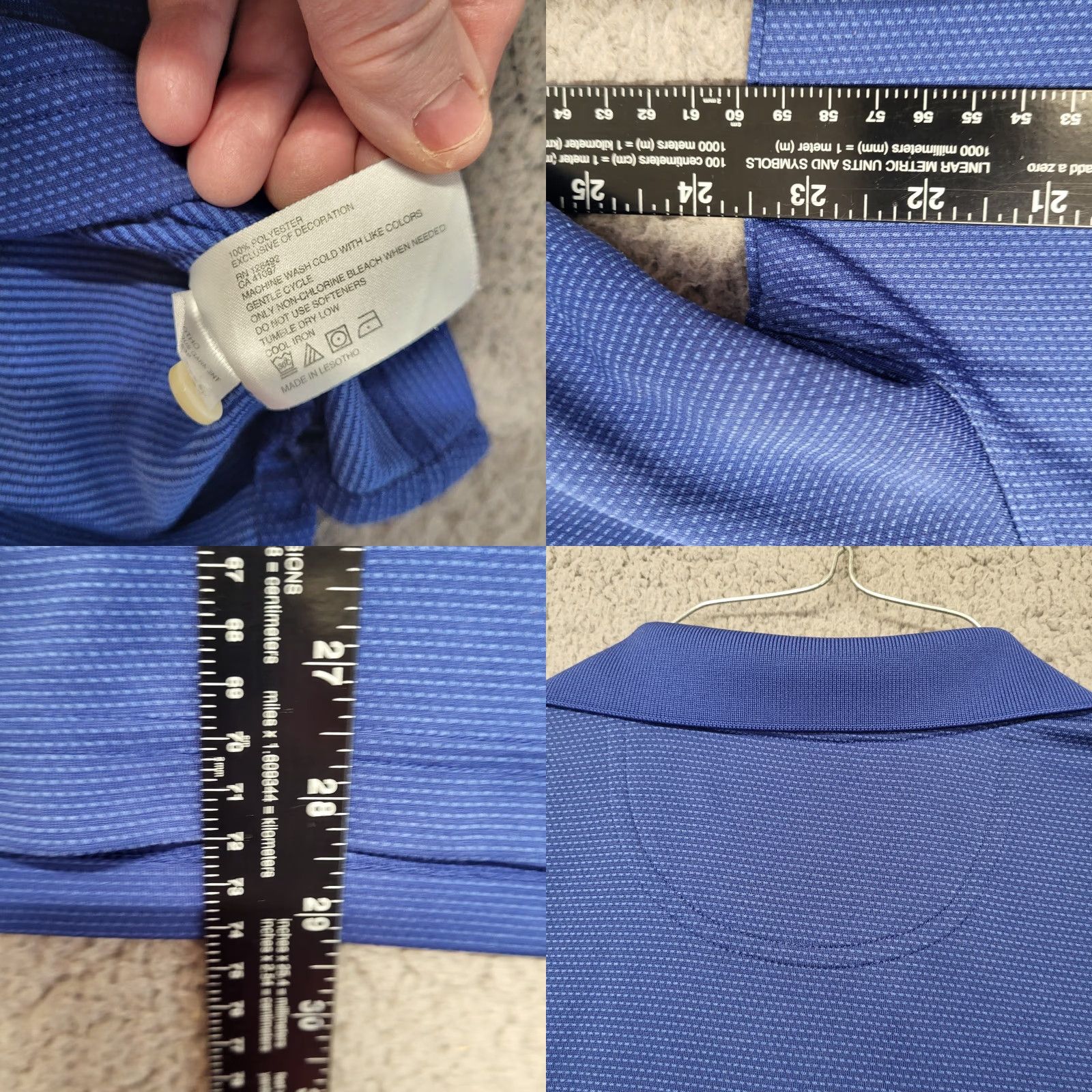 Vintage Greg Norman ML75 Play Dry Polo Shirt Mens Large Blue Striped Stretch Quick Dry Moisture Wicking Golf Polo Shirt Size US L / EU 52-54 / 3 - 8 Thumbnail
