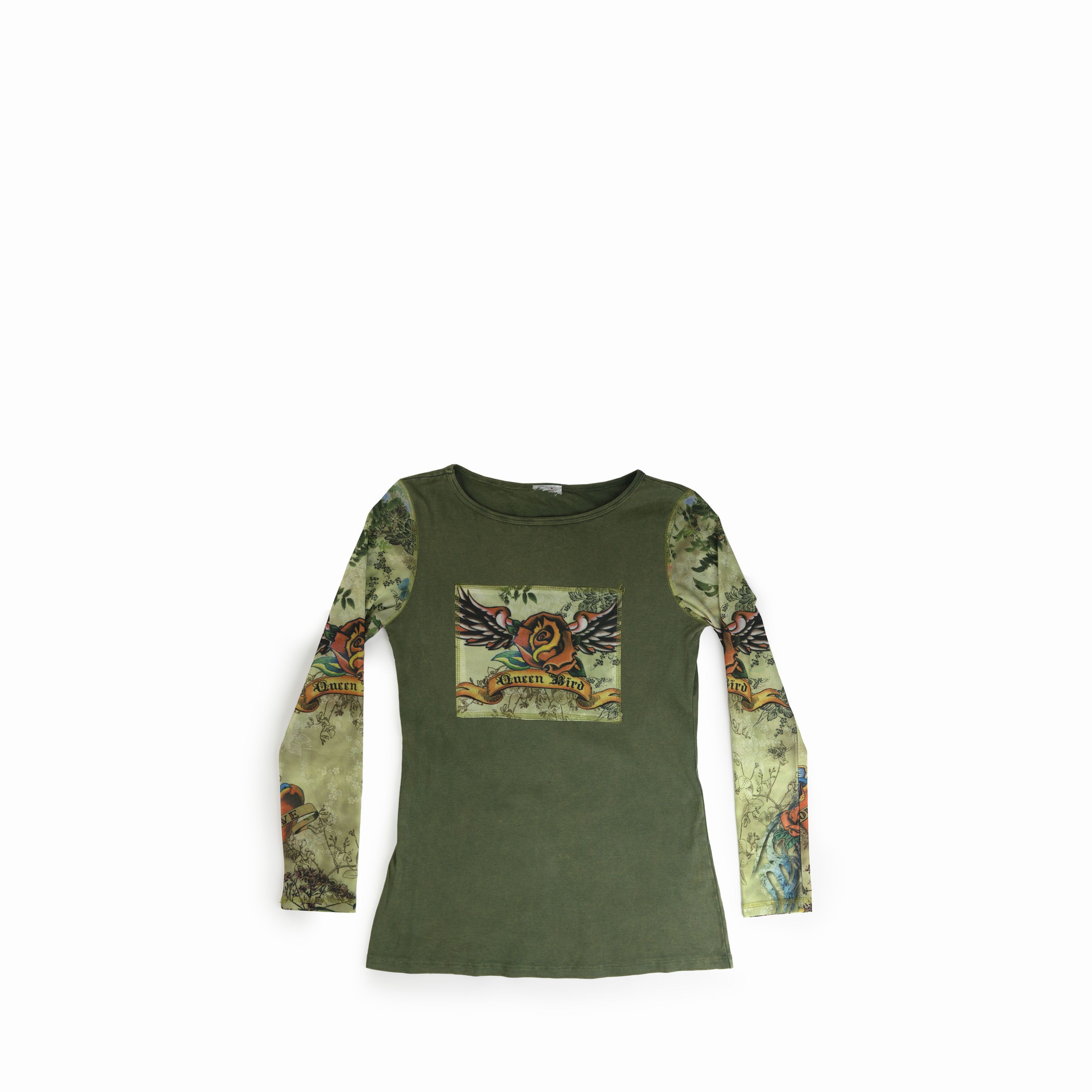 Christian Audigier × Ed Hardy × Vintage Vintage 2000's Ed Hardy Inspired Y2k Queen Bird Tee Shirt Size M / US 6-8 / IT 42-44 - 1 Thumbnail