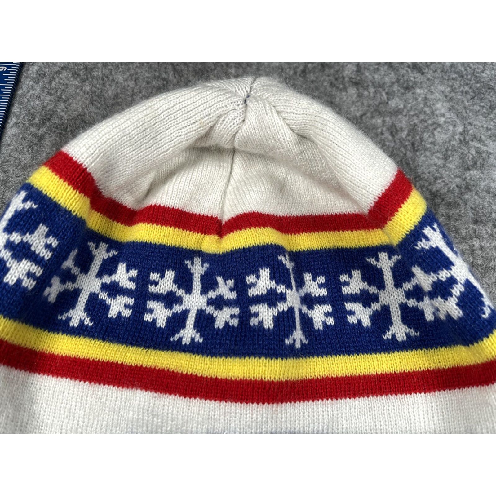 Vintage VINTAGE Headsweats Hat Beanie Mens One Size Blue Snowflake Reversible Winter Holiday Size ONE SIZE - 3 Thumbnail