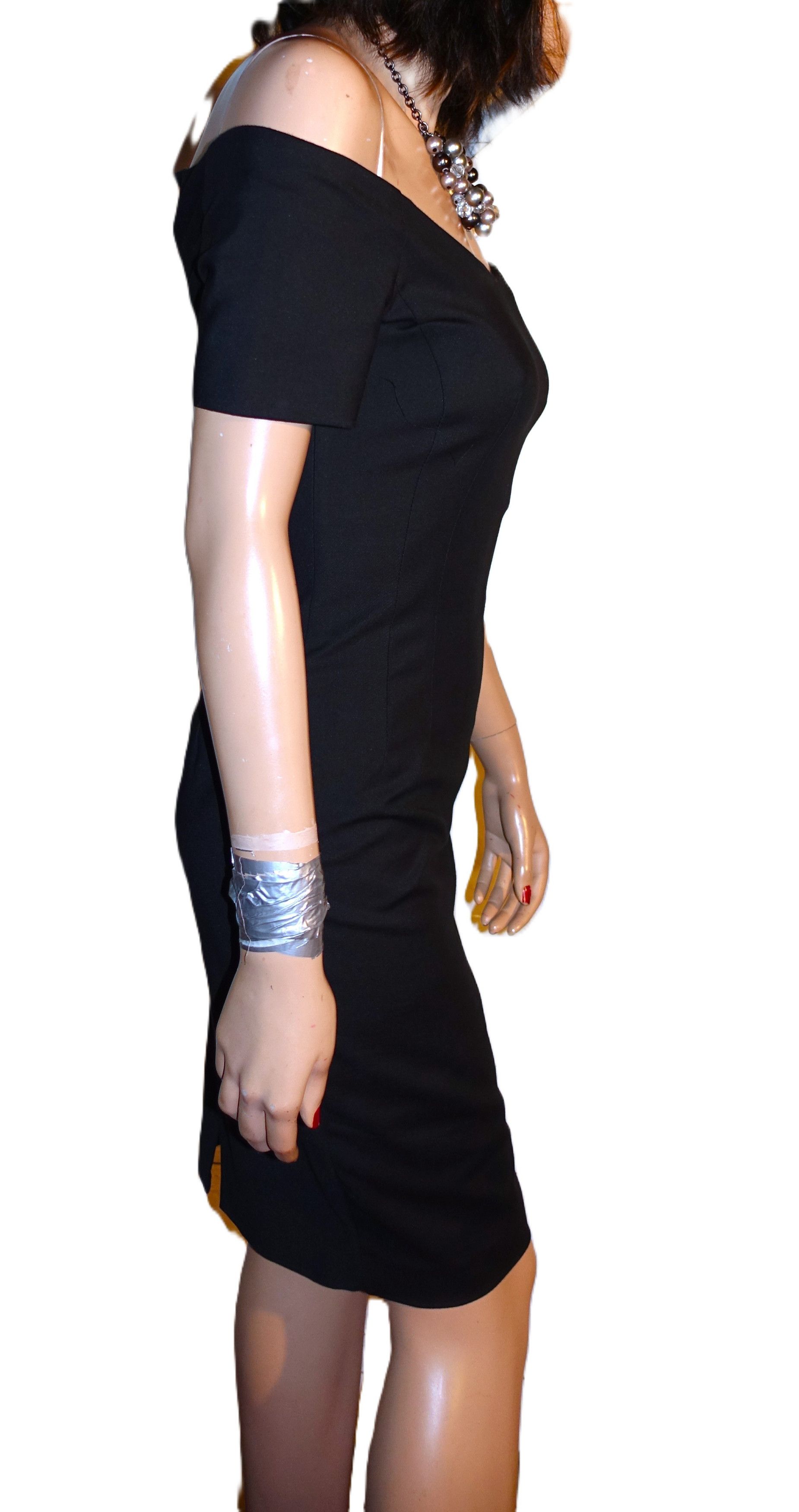 Zara Zara Basic Black Off Shoulder Dress XS Size XS / US 0-2 / IT 36-38 - 6 Thumbnail