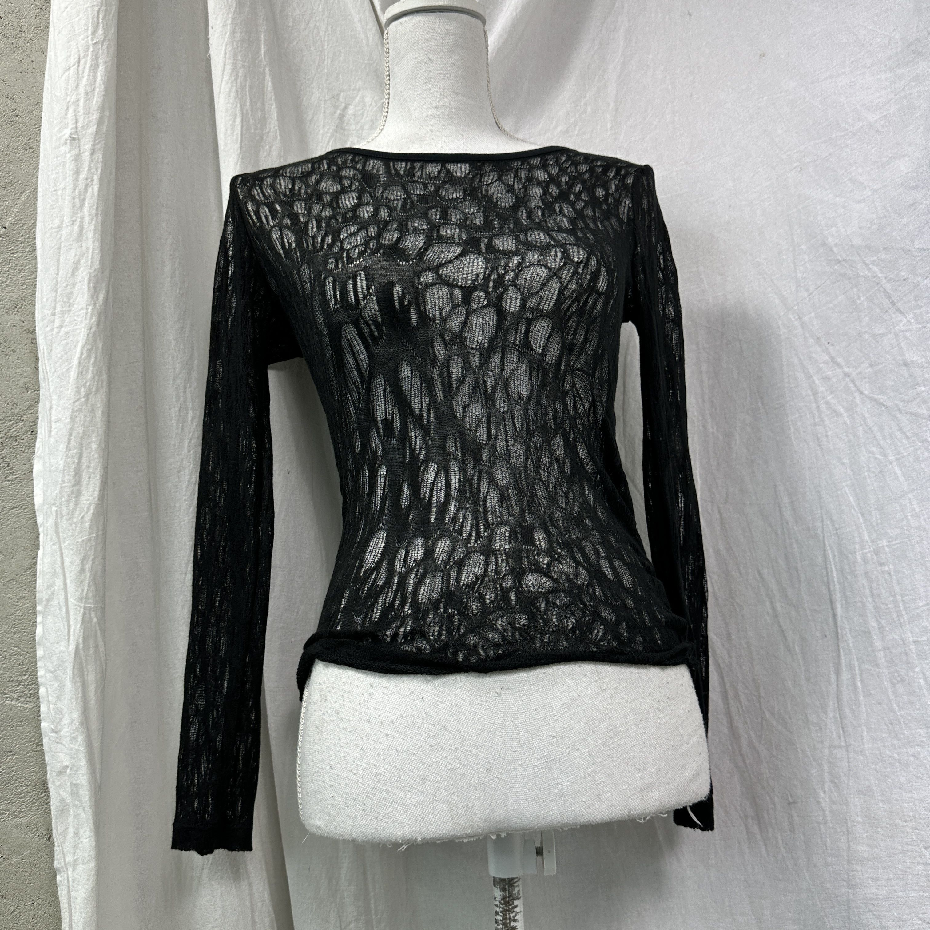 Vintage Vintage Avant Garde Grunge Sheer Spider Web Top 00s Size S / US 4 / IT 40 - 2 Thumbnail