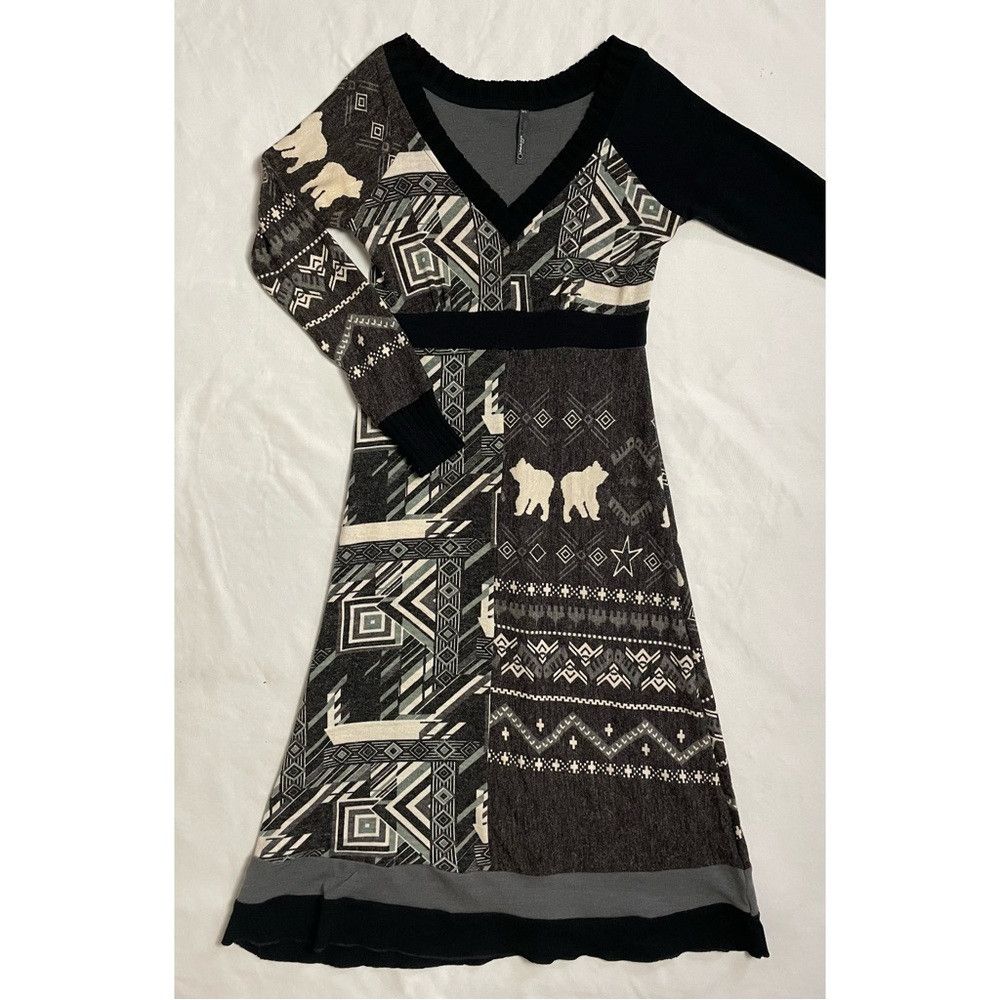Other Knit Black White and Grey European Long Sleeve Dress Size S Size M / US 6-8 / IT 42-44 - 5 Thumbnail