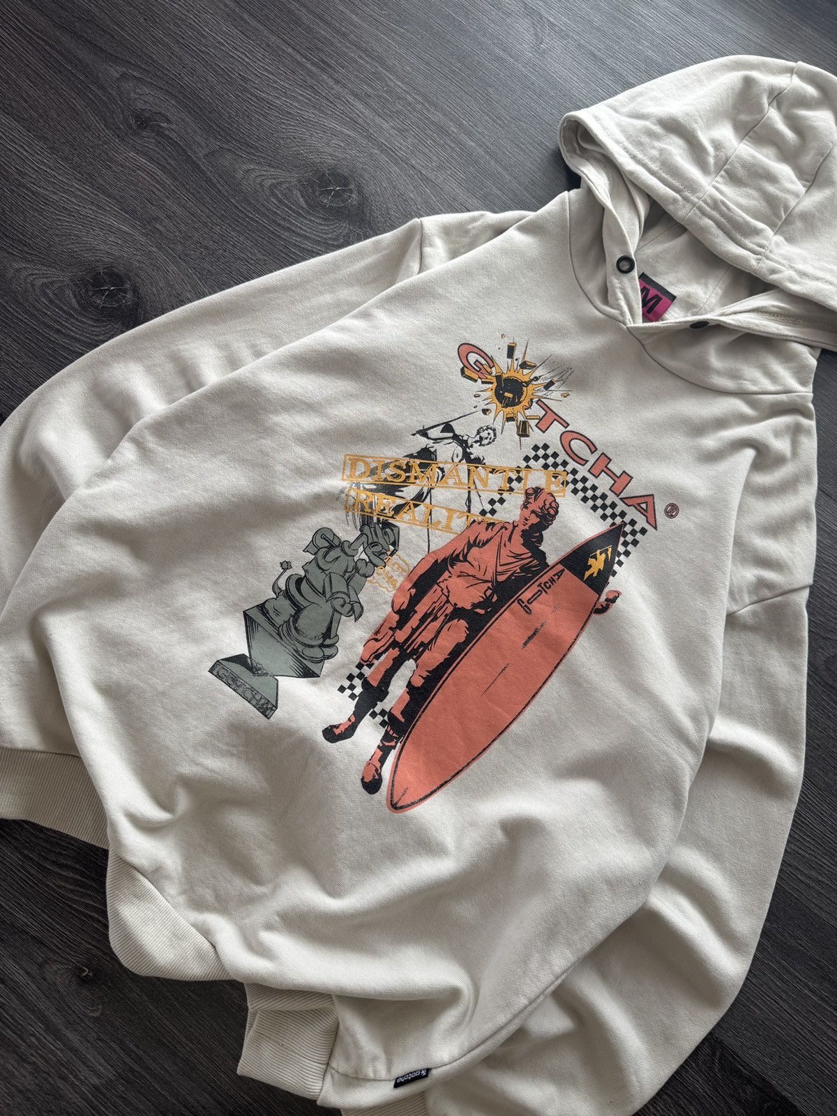 Gotcha Vintage Gotcha Surf Beige Hoodie Size US L / EU 52-54 / 3 - 3 Thumbnail