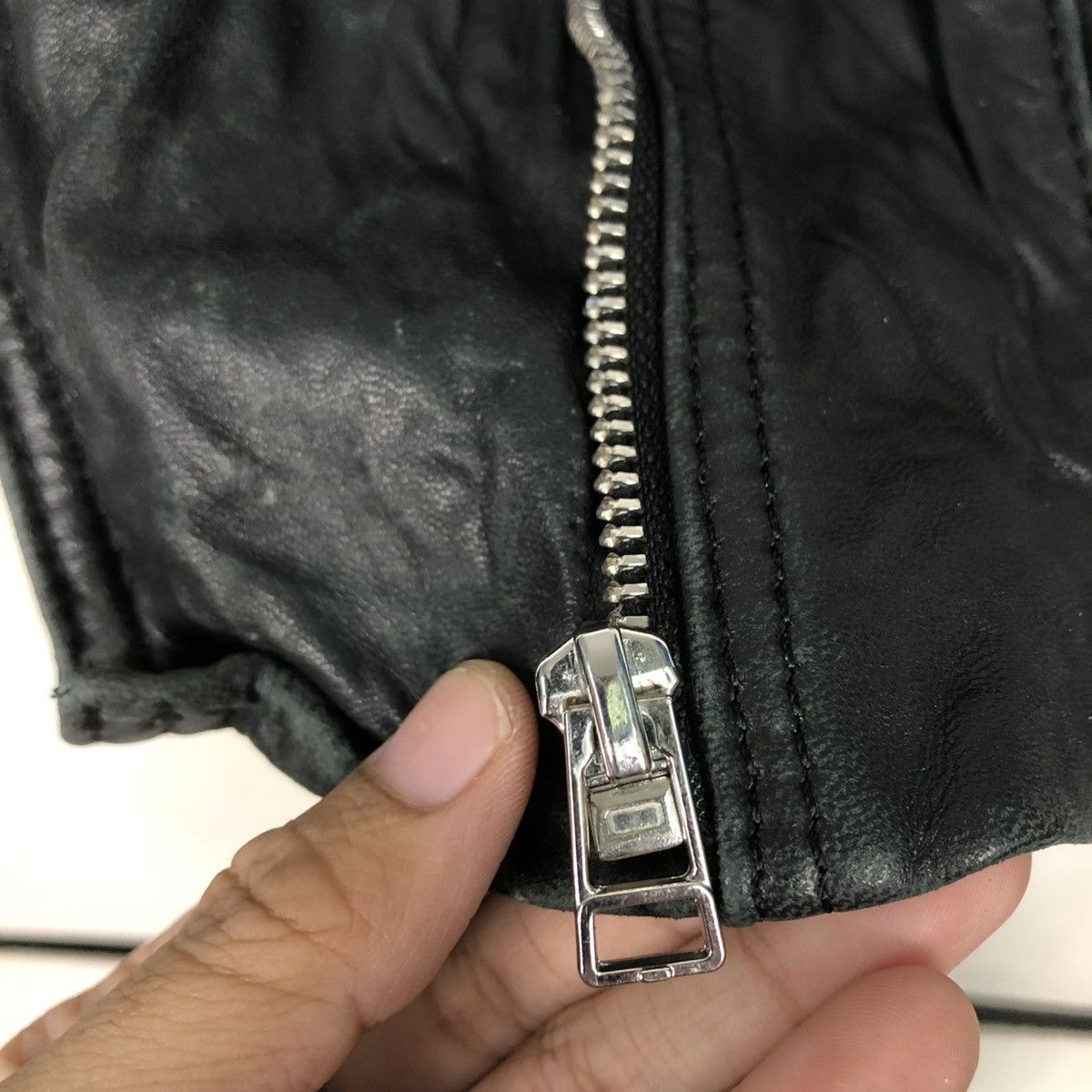 Japanese Brand 🔥VINTAGE BIKER LEATHER JACKET DOUBLE COLLAR STRADIVARIUS Size US S / EU 44-46 / 1 - 18 Thumbnail