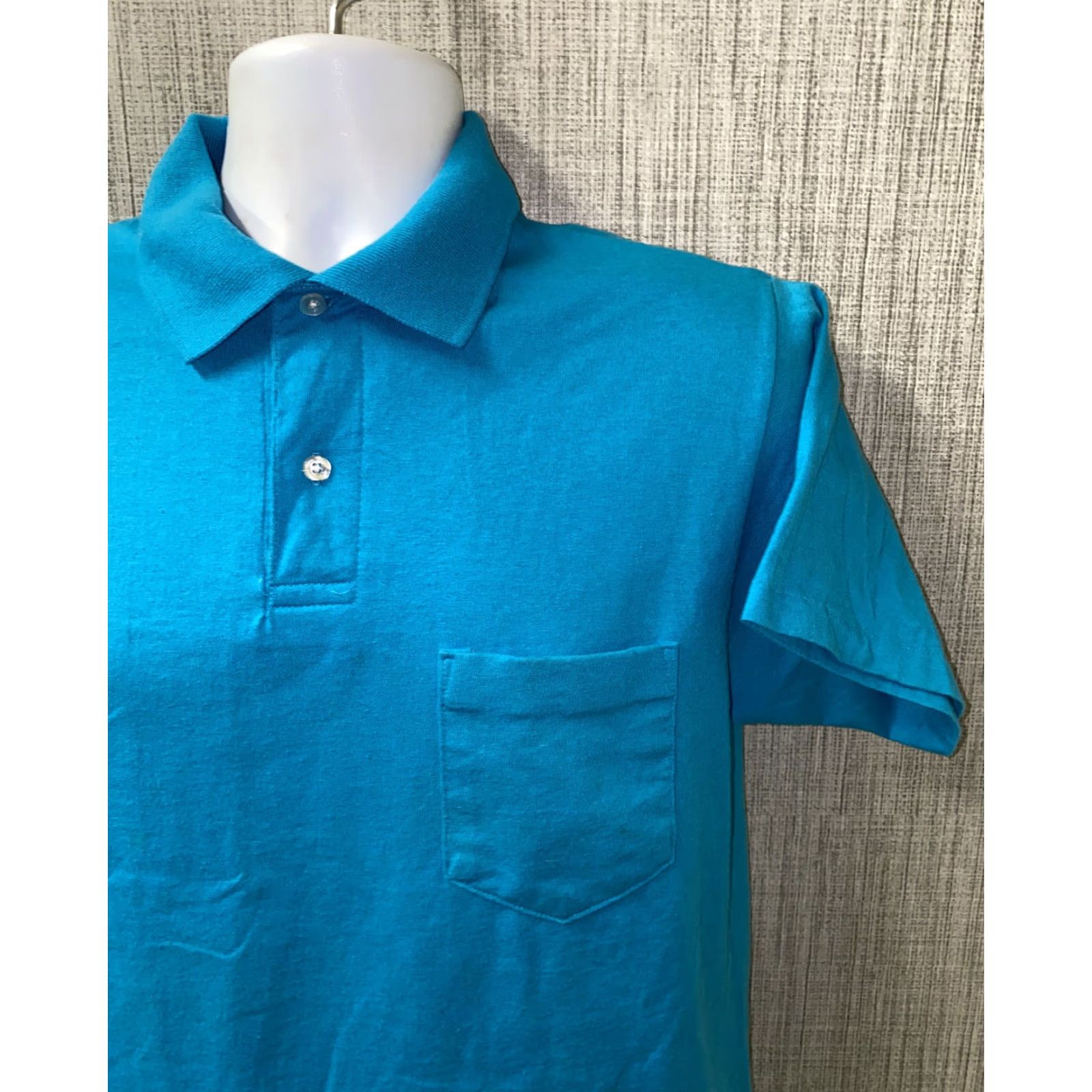 Jerzees Jerzees Polo Shirt Teal Short Sleeve USA Made Golf Mens L Size US L / EU 52-54 / 3 - 3 Thumbnail