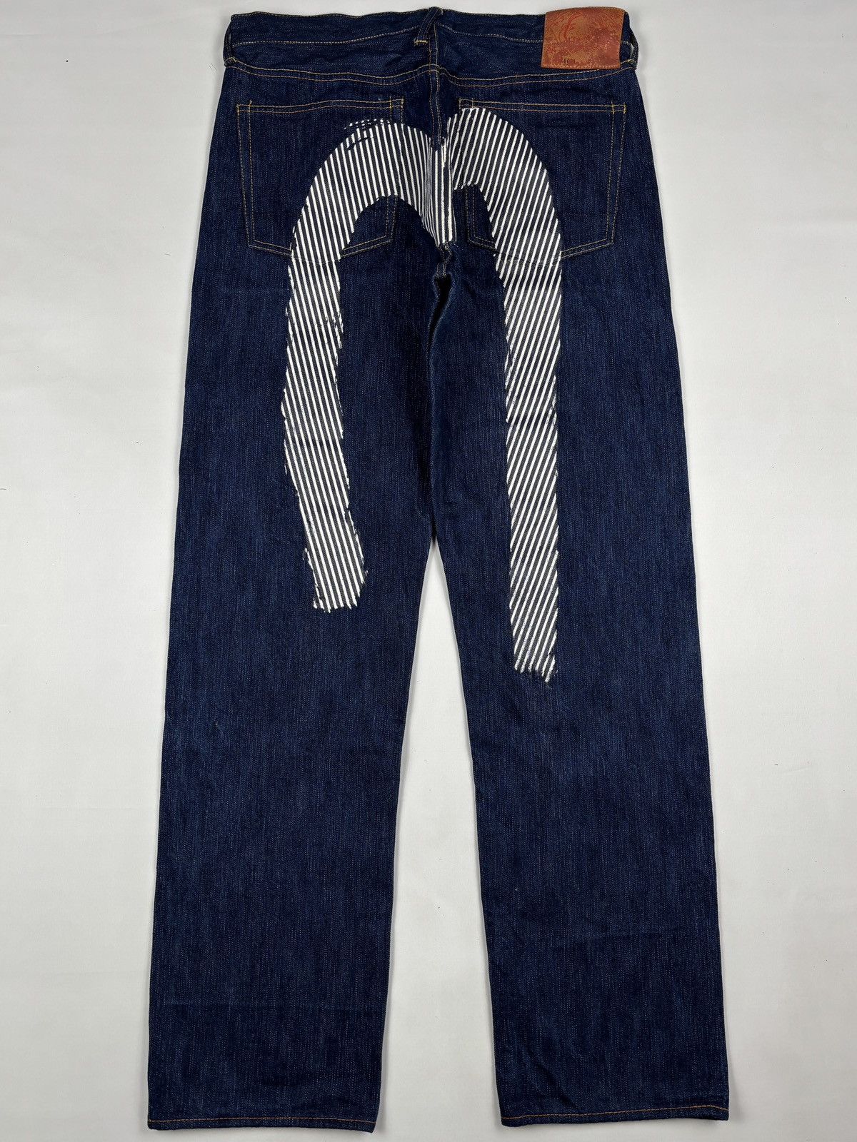 Evisu Striped Daicock Print Selvedged Jeans Size US 34 / EU 50 - 1 Thumbnail