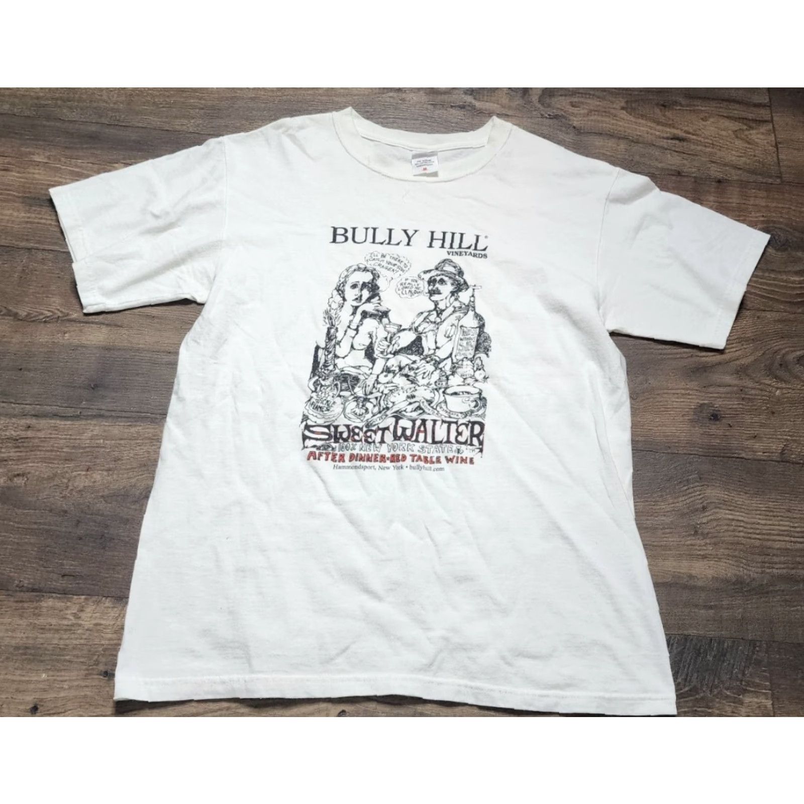 Anvil VINTAGE Mens M Art T Shirt Bully Hill Vineyards New York Sweet Walter Shirt Mens M White Art 90s (if applicable) Size US M / EU 48-50 / 2 - 2 Thumbnail