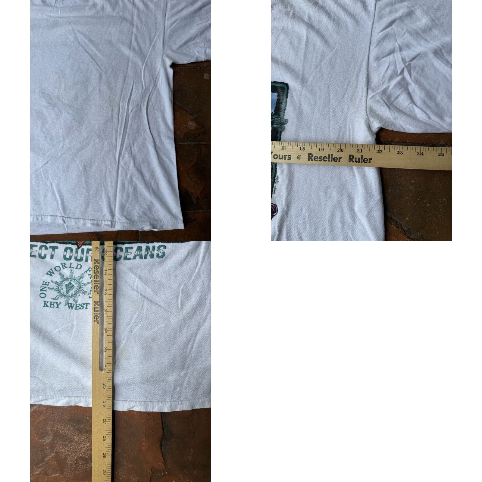 Vintage VINTAGE 90s Protect Our Ocean Fish Key West T-Shirt XL White Cotton Regular Men Solar-T Logo Short Sleeve Crew Neck 80s Theme Size US XL / EU 56 / 4 - 8 Thumbnail