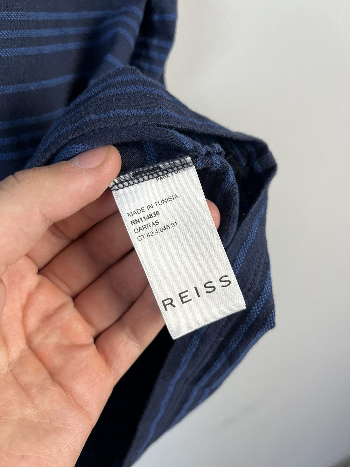 Reiss REISS Darras Cotton Striped Short Sleeve Tee Shirt Size US L / EU 52-54 / 3 - 8 Thumbnail