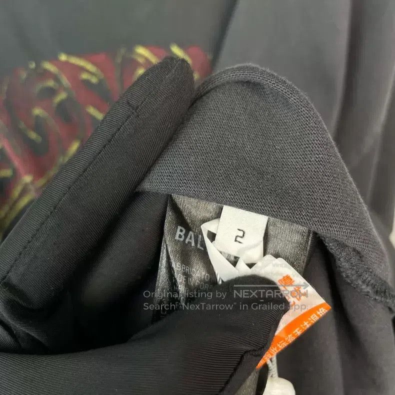 Balenciaga Balenciaga Black Printed Crew Neck Short Sleeve Size US M / EU 48-50 / 2 - 5 Thumbnail