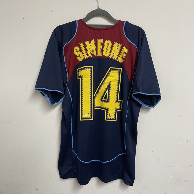 Vintage 2004-05 Atletico Madrid Simeone Away Soccer Jersey Size US L / EU 52-54 / 3 - 3 Thumbnail