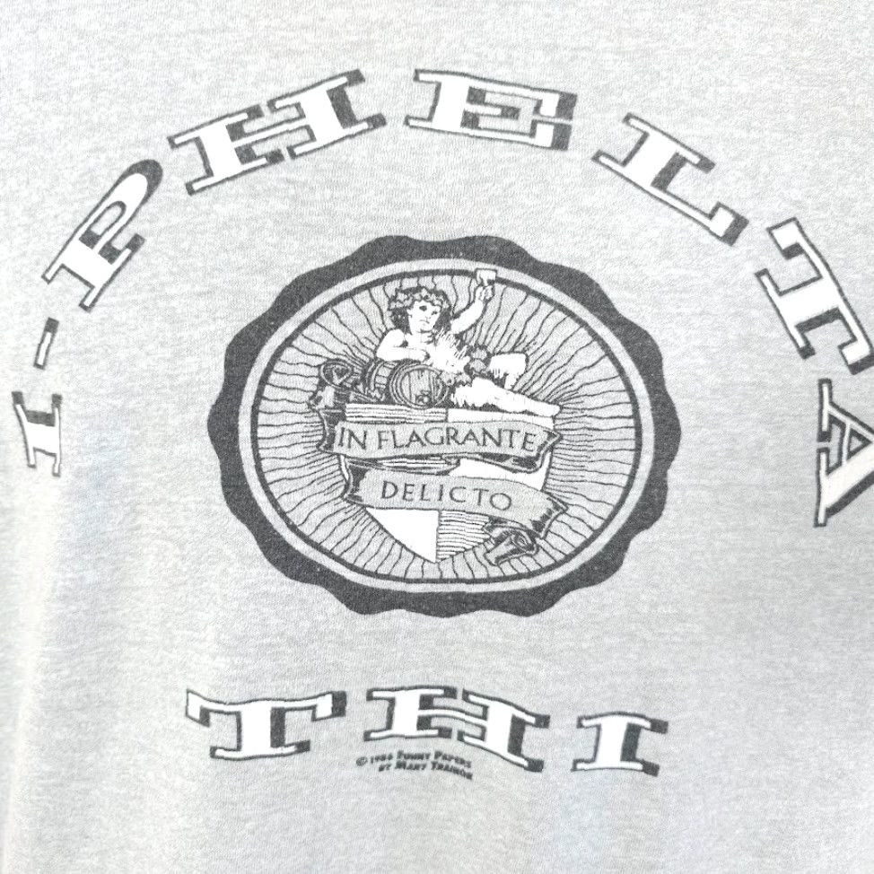 Vintage VINTAGE Screen Stars T-Shirt Mens Size M In Flagrante Delicto Joke 80s USA Gray Short Sleeve Crew Neck College Greek Humor Size US M / EU 48-50 / 2 - 3 Thumbnail