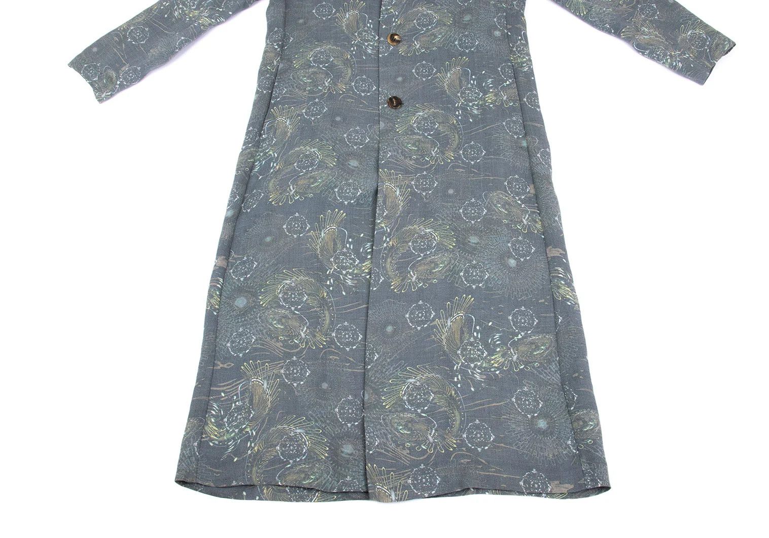 Issey Miyake Cyber Print Linen-Poly Summer Coat in Light Gray M Size US M / EU 48-50 / 2 - 7 Thumbnail