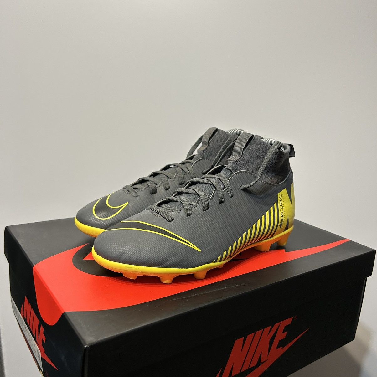 Nike Nike Mercurial football boots grey yellow big logo swoosh Size US 8 / IT 38 - 1 Thumbnail