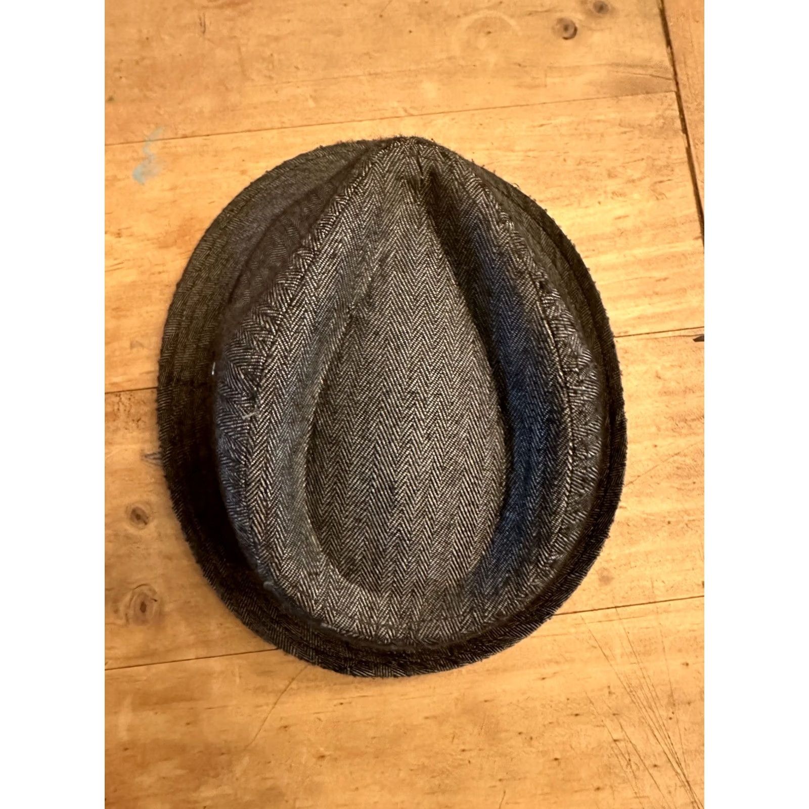 Stetson Stetson Fedora Hat Mens Size S/M Linen Black and Gray All American Fedora Hat, Herringbone, Lightweight, Lined, Casual, Men’s, Vintage No Size ONE SIZE - 5 Thumbnail
