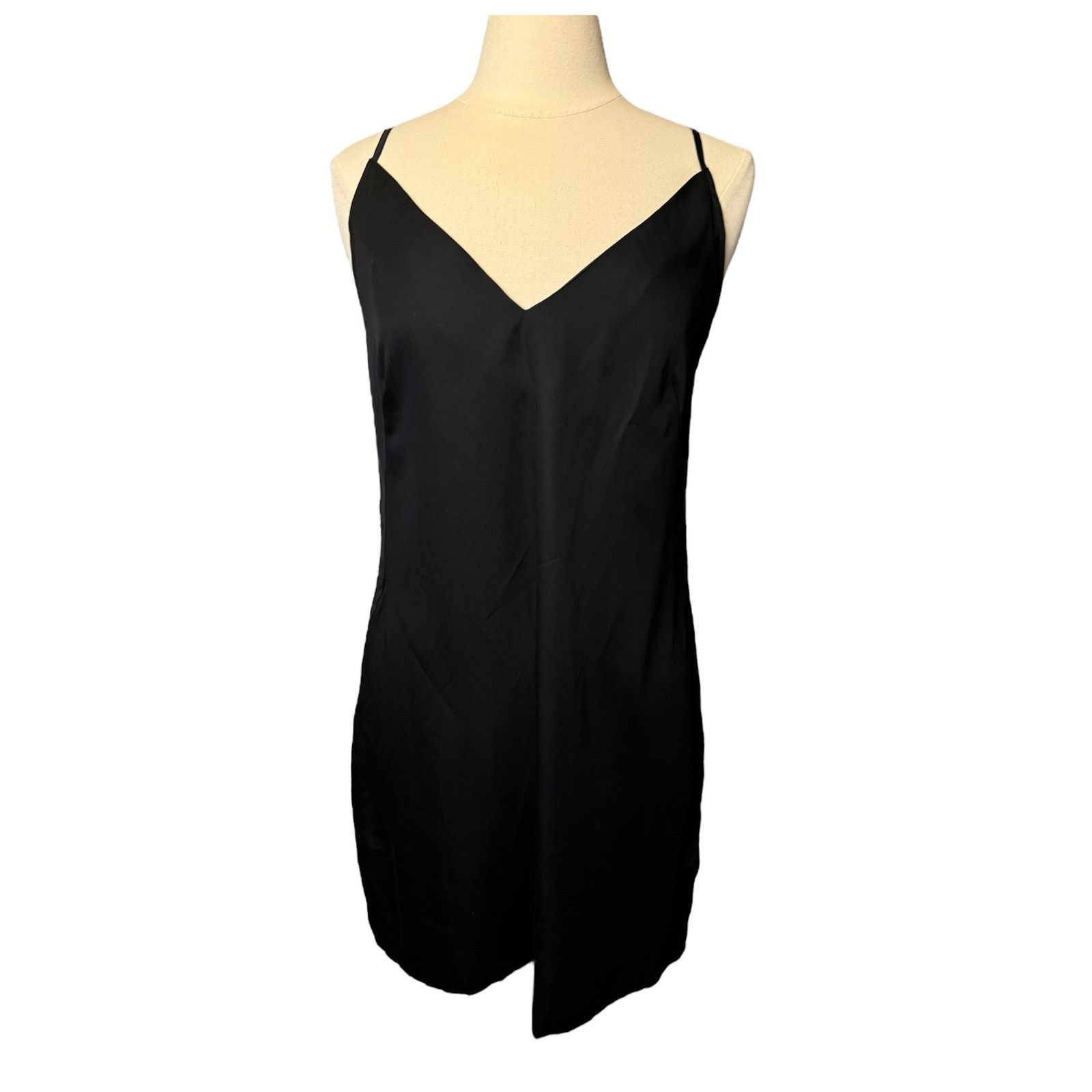 Other Ettitude NEW Bamboo Black Slip Dress Large Sateen Knee Size L / US 10 / IT 46 - 1 Thumbnail