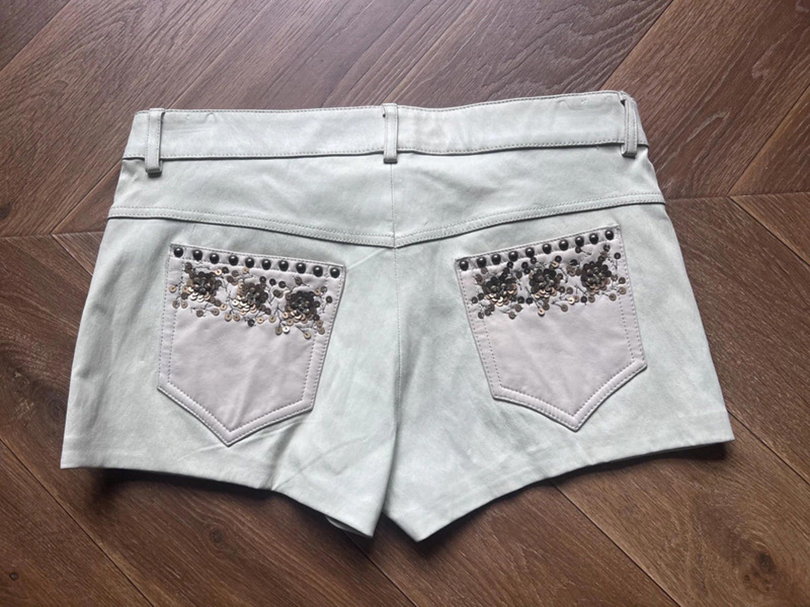 Isabel Marant Isabel Marant Leather sequin beige shorts F40 uk 10-12 Size 28" / US 6 / IT 42 - 2 Thumbnail