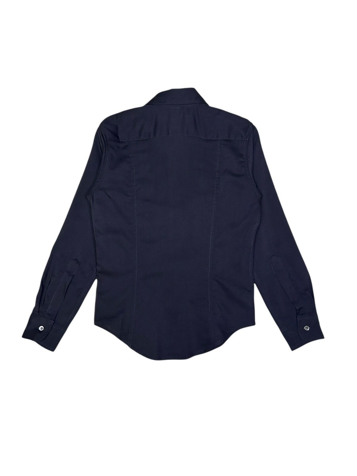 Paul Harnden Shoemakers Navy Wool Button Up Shirt Size S / US 4 / IT 40 - 3 Thumbnail
