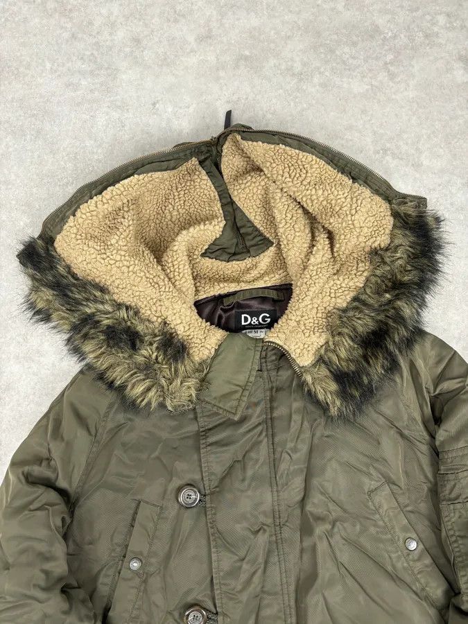 Dolce & Gabbana AW2003 Dolce & Gabbana Military Green Hooded Long Aviator Jacket Size US M / EU 48-50 / 2 - 9 Thumbnail