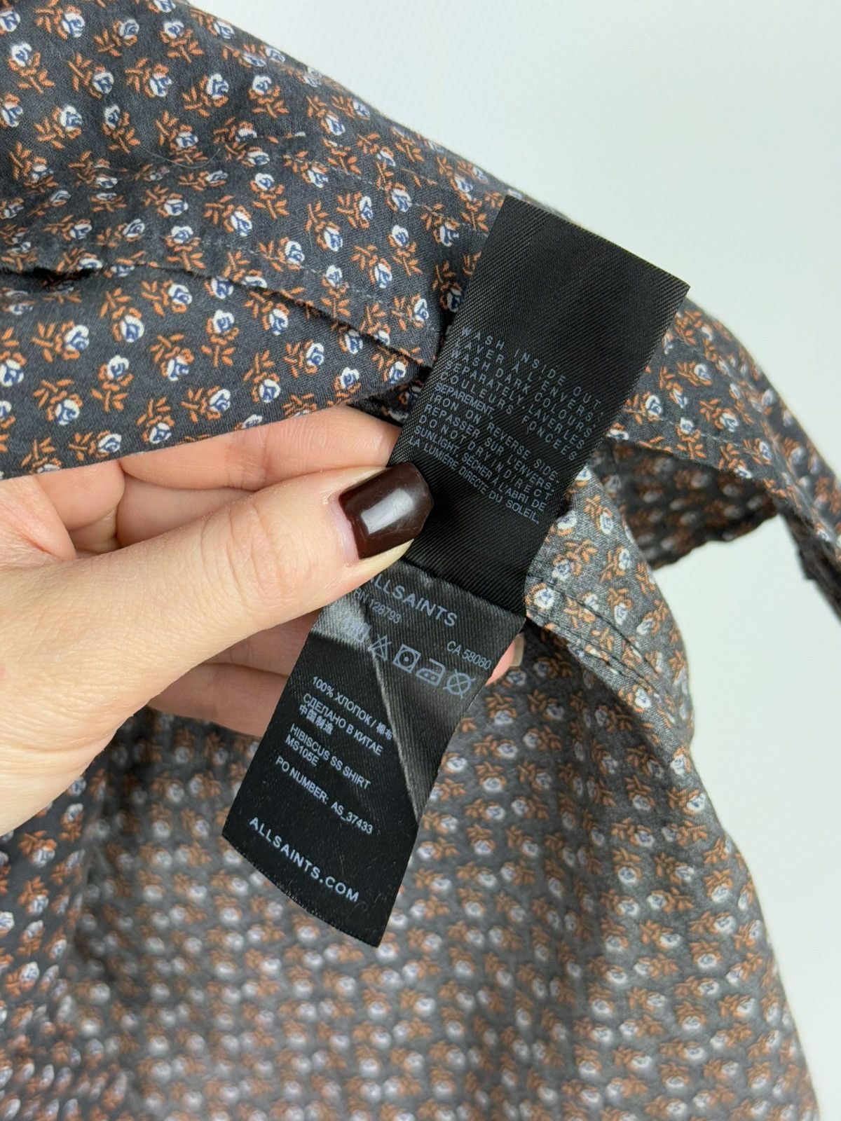 Allsaints Allsaints Hibiscus SS Overprinted Hawaiian Button Up Shirt Size US S / EU 44-46 / 1 - 12 Thumbnail