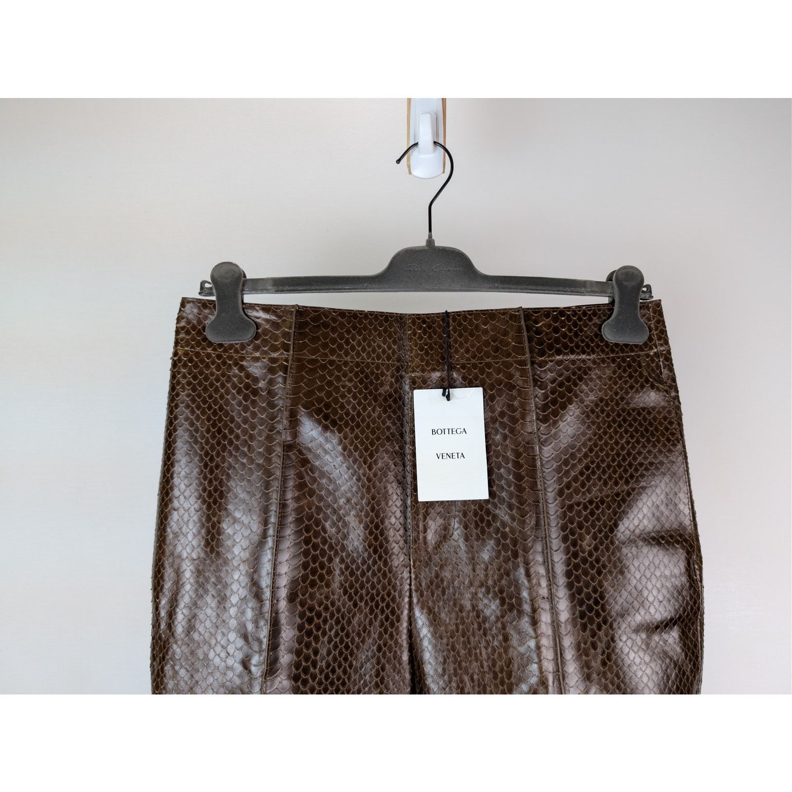 Bottega Veneta o1rshd1 Carved Leather Snake Trousers Pants in Nut Size US 32 / EU 48 - 2 Thumbnail