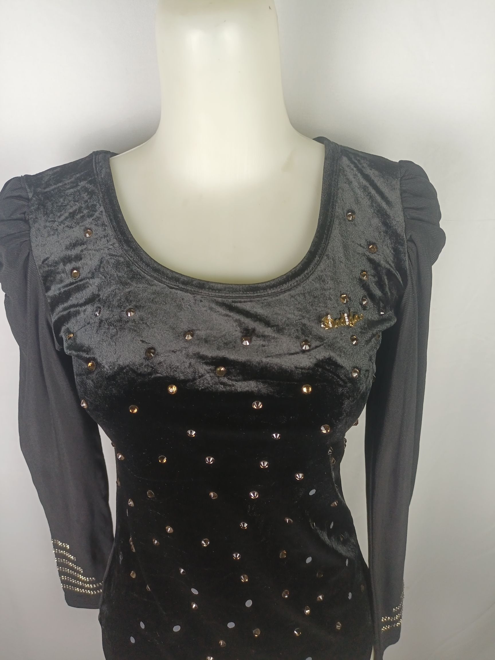 Vintage Women's Velvet Long Sleeve Shirt Size S / US 4 / IT 40 - 3 Thumbnail